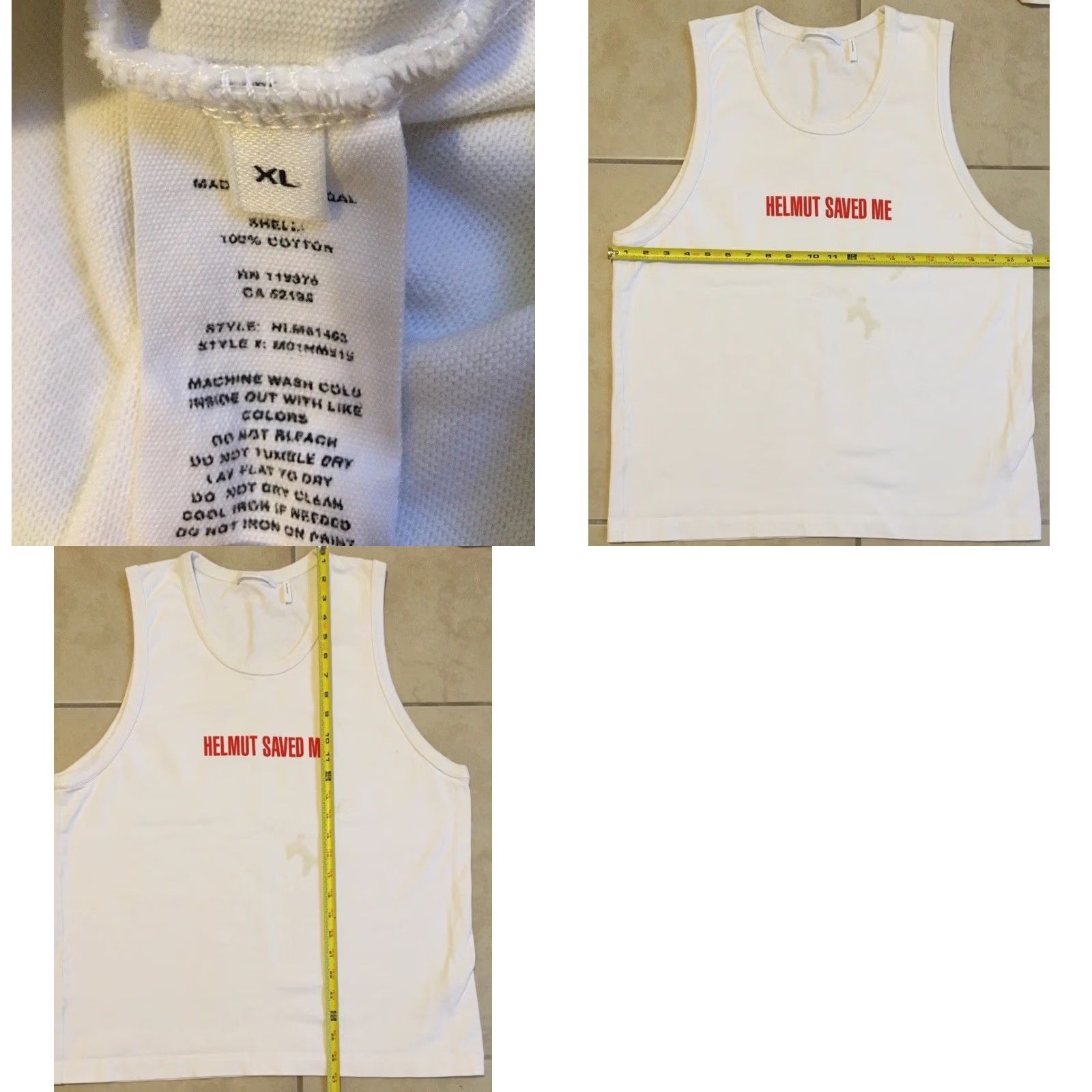 Helmut Lang VINTAGE Helmut Lang Saved Me Faded Distress Tank Top M L Shirt Men NYC White Logo Crew Neck Sleeveless 80s 90s Punk Rock Baroin NYC Size US M / EU 48-50 / 2 - 8 Thumbnail