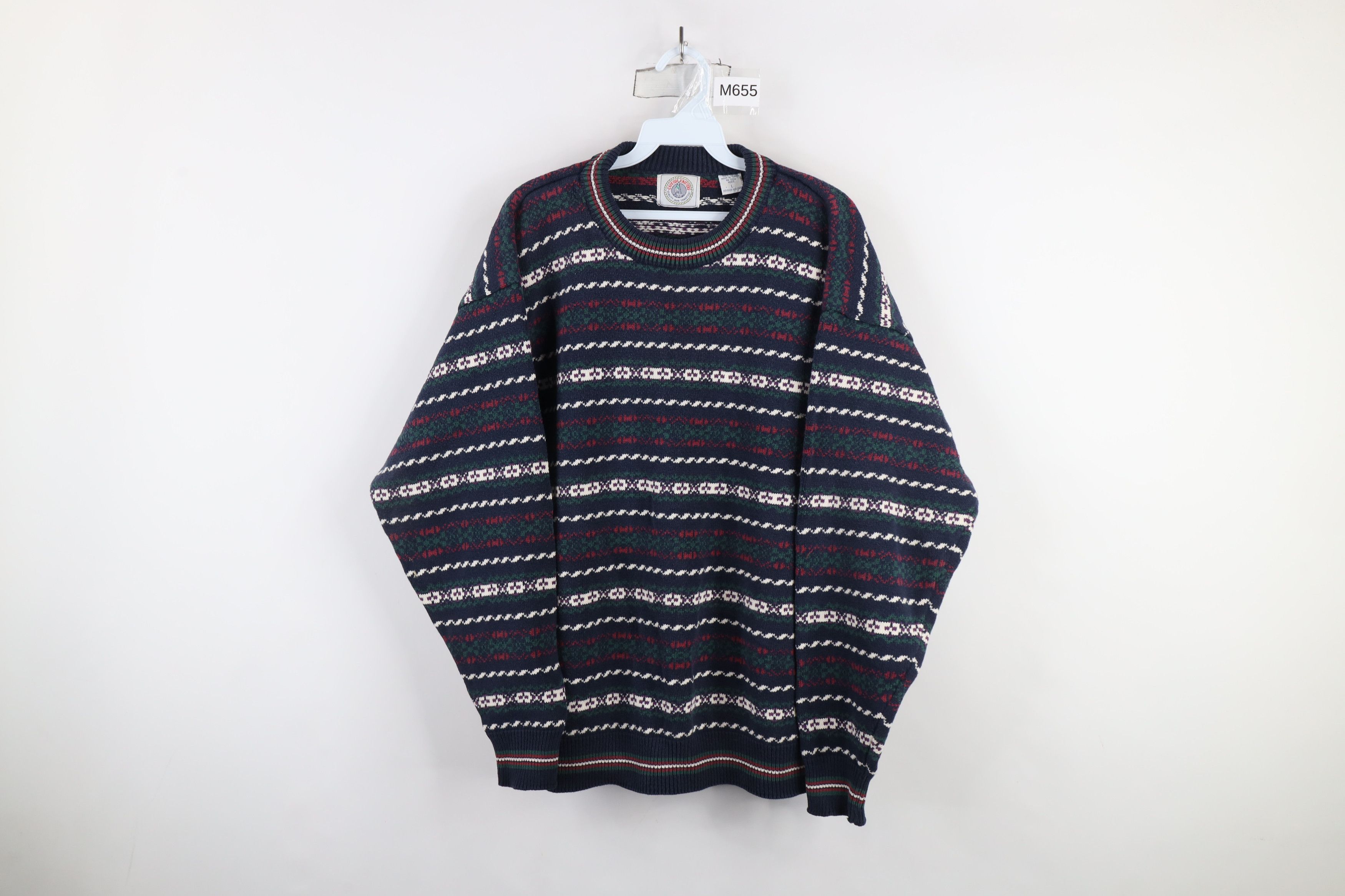 Vintage Vintage 90s Streetwear Rainbow Fair Isle Cotton Knit Sweater Size US L / EU 52-54 / 3 - 1 Thumbnail
