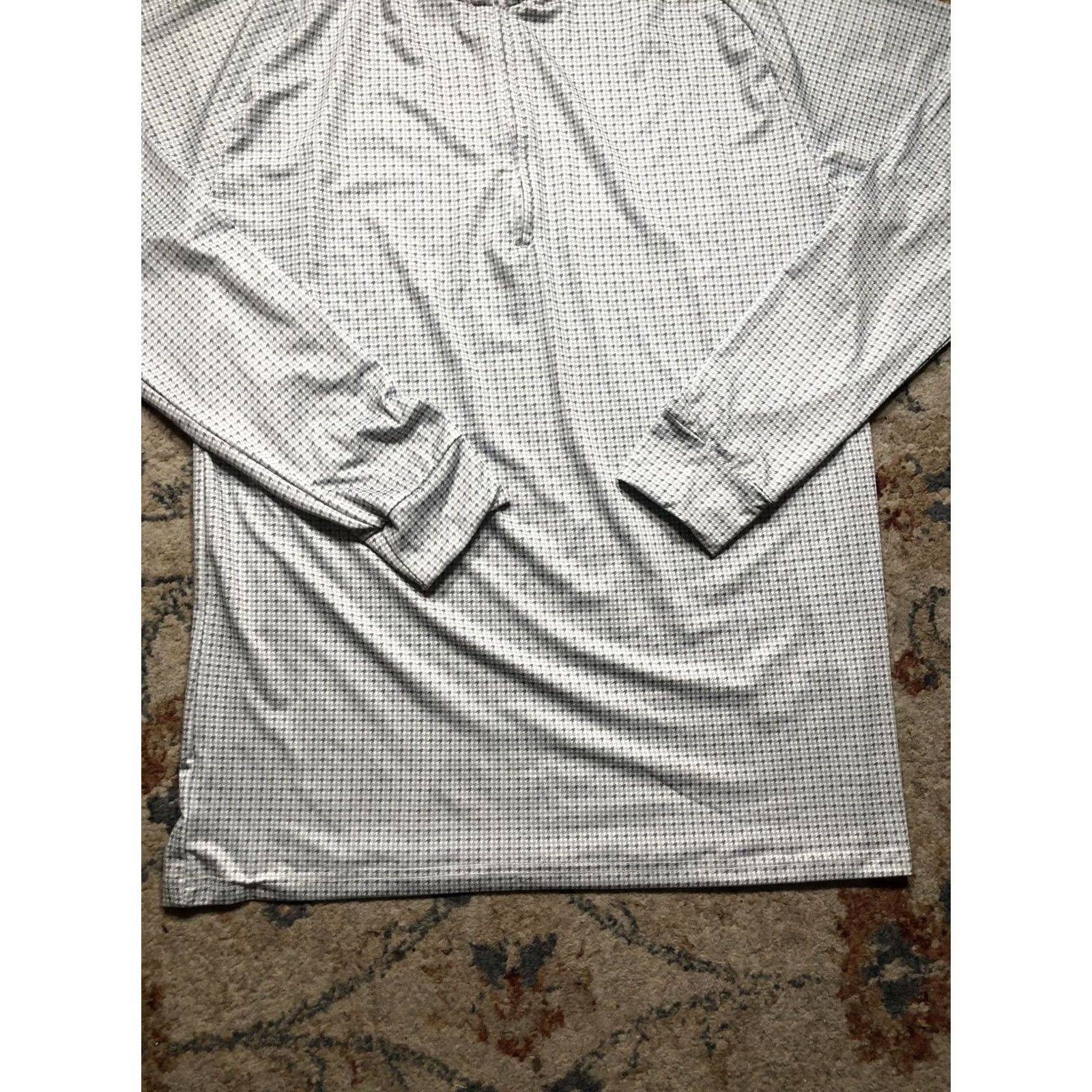 Vintage Birdie Bound Shirt Mens Small Gray Houndstooth 1/4 Zip Pullover Golf Top Lightweight Stretch Raglan Mock Neck Shirt Mens Size US S / EU 44-46 / 1 - 5 Thumbnail