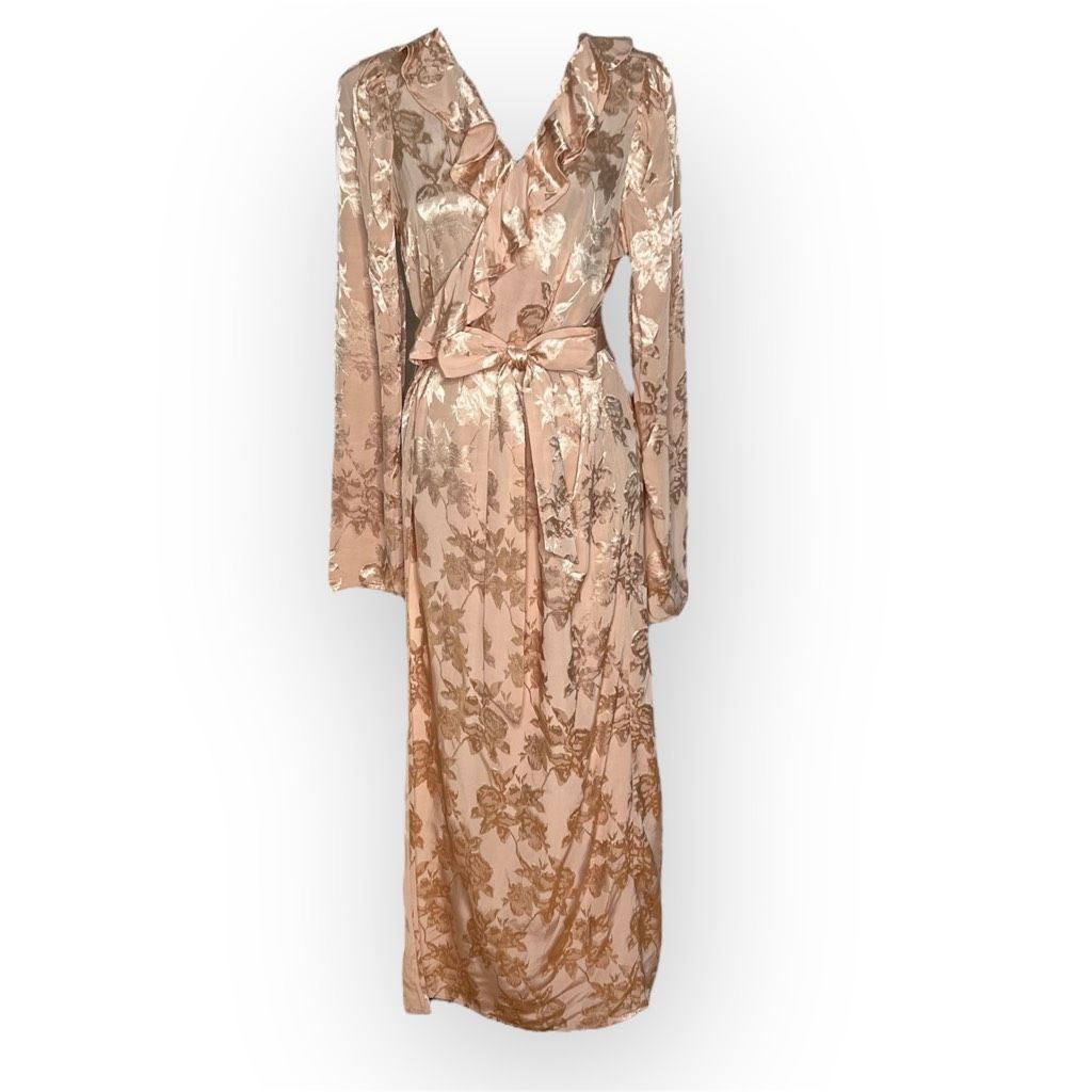 Reformation Lovers + Friends, Bali Kimono Dress Ruffle Neckline Floral S Size M / US 6-8 / IT 42-44 - 1 Thumbnail