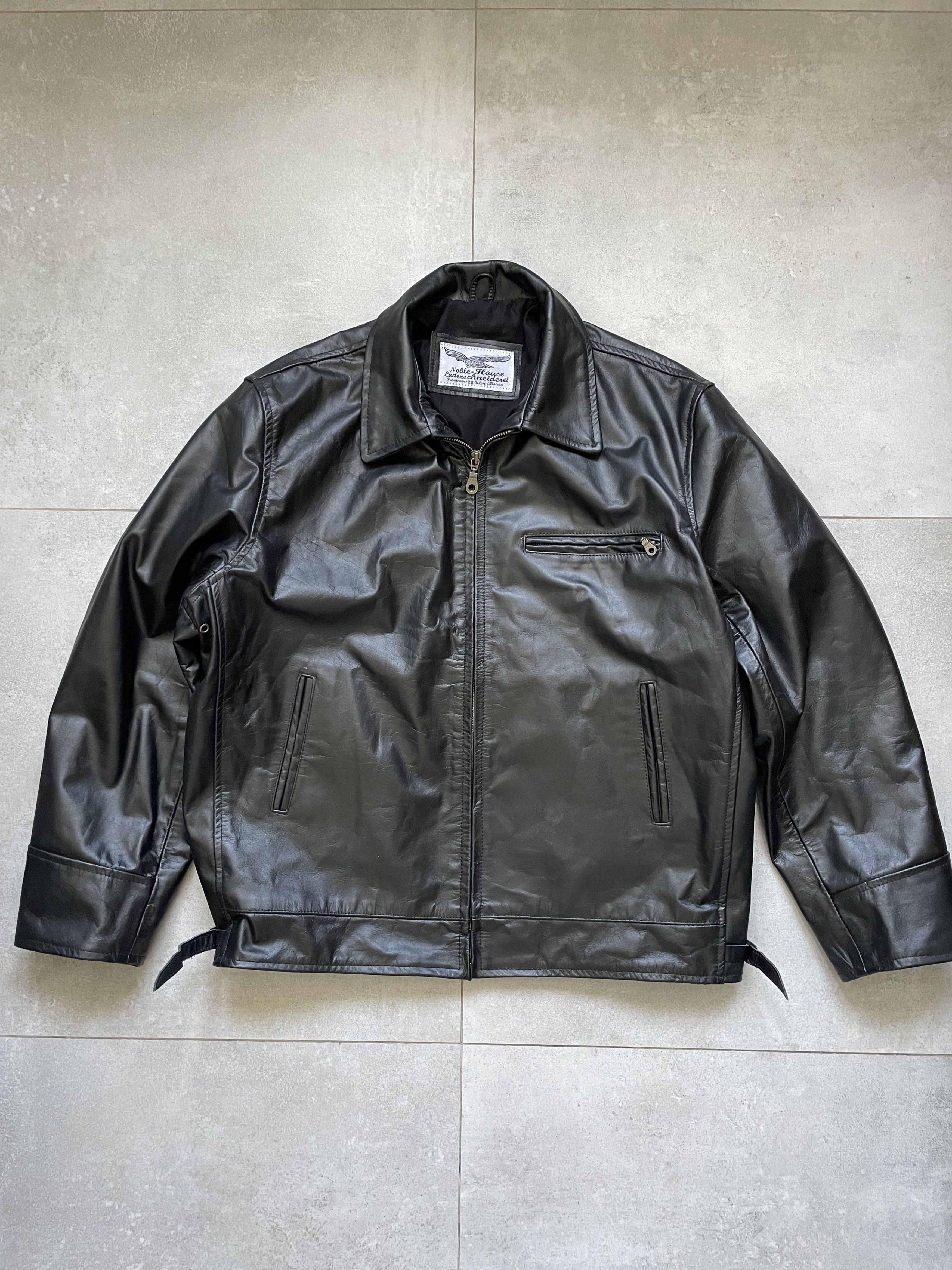 Genuine Leather VINTAGE BOXY BLACK LEATHER JACKET Size US XL / EU 56 / 4 - 1 Thumbnail