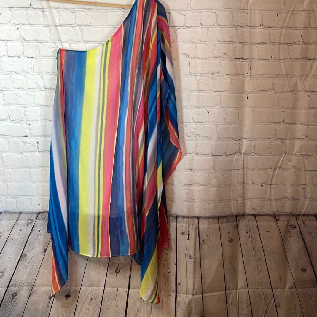 Rainbow Karlie Dress One Sleeve Multicolor Rainbow A-Line Midi Women S Small Rainbow Dress Short Description Size S / US 4 / IT 40 - 4 Thumbnail