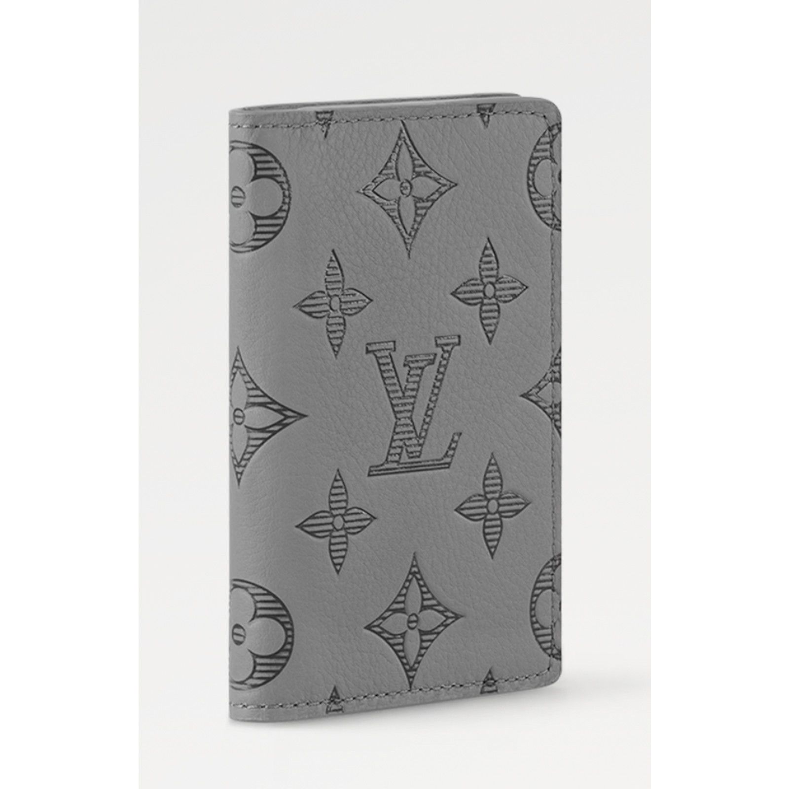Louis Vuitton Louis Vuitton Grey Leather Logo Pocket Organizer Card Wallet Size ONE SIZE - 3 Thumbnail
