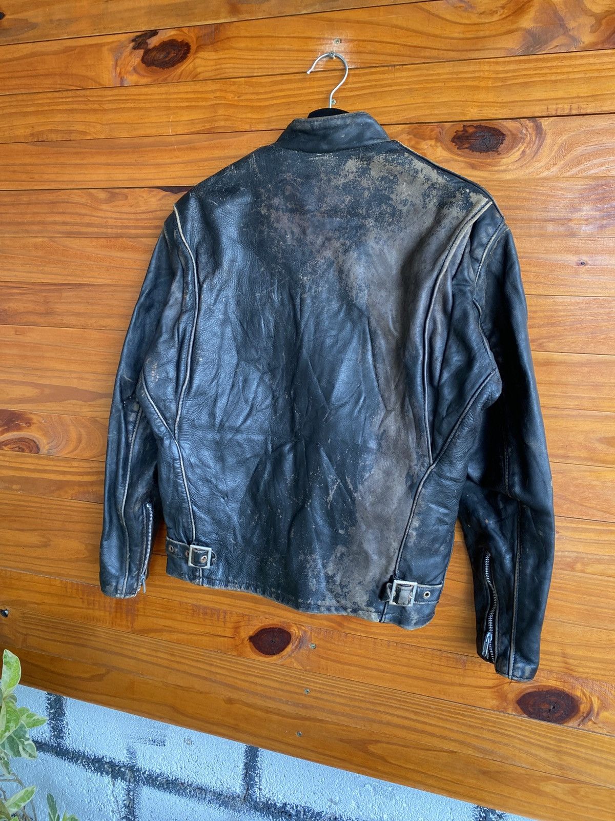 Vintage Vintage Café Racer Motorcycle Leather Jacket Distressed Size US M / EU 48-50 / 2 - 15 Thumbnail