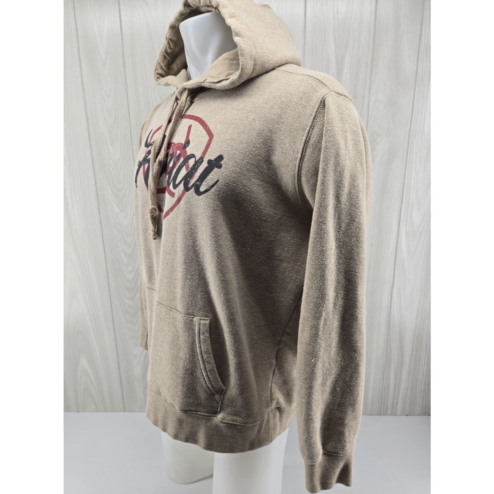 Ariat Ariat Hoodie Women Large Fleece Logo Drawstring Relaxed Long Sleeve Pullover Kangaroo Pocket Tan Regular Size Size L / US 10 / IT 46 - 4 Thumbnail