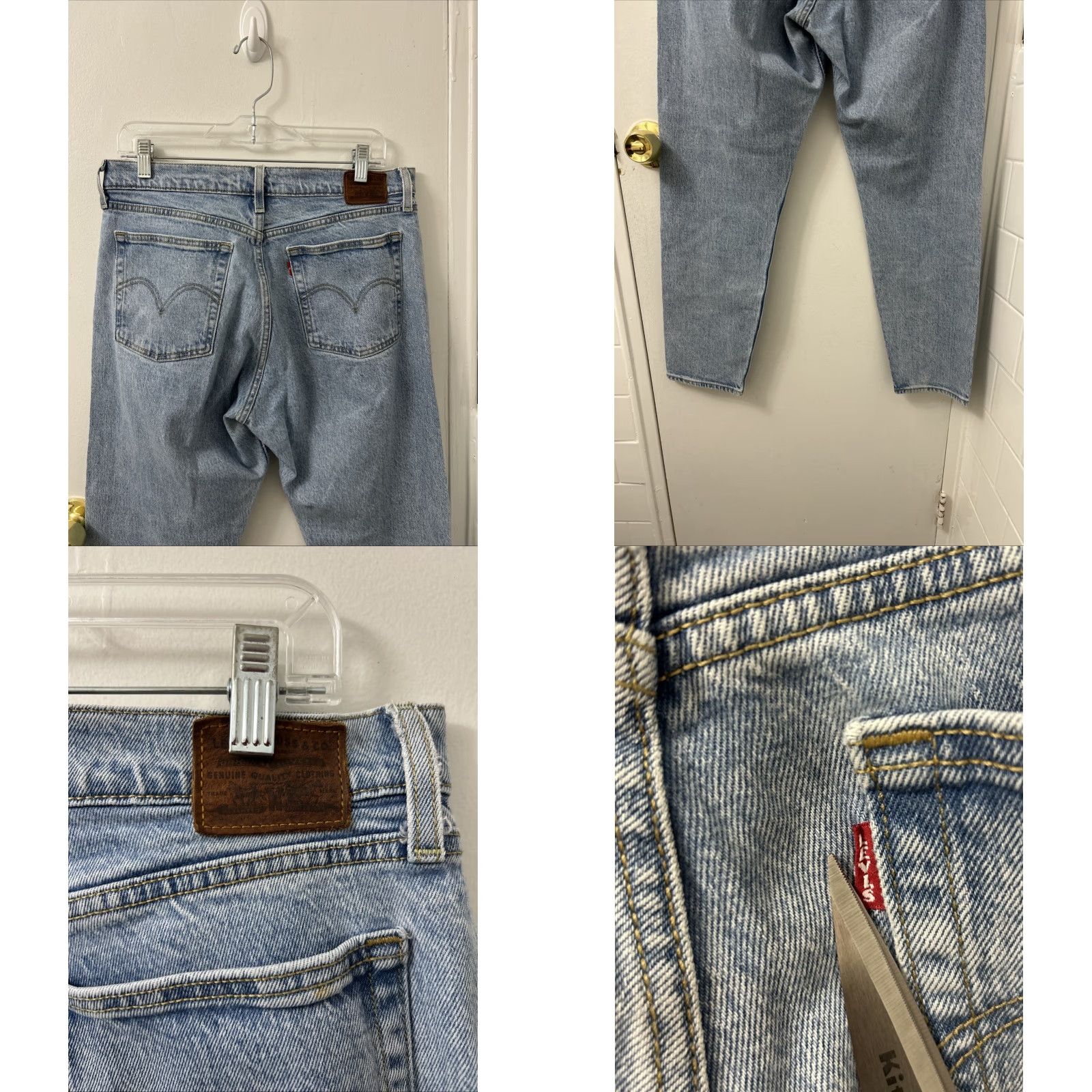 Levi's Levi's Premium Jeans Womens 30x27 Blue Big E Wedgie Denim Straight Fit Button Denim Jeans Women Retro 5-Pocket Medium Wash Regular Rise Size 30" / US 8 / IT 44 - 8 Thumbnail