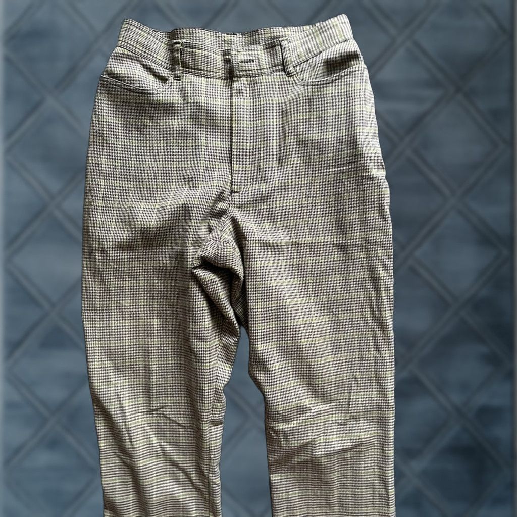 Express VINTAGE Compagnie Internationale Express Pants Womens 7/8 Brown Herringbone 1990s Tailored Business Size 28" / US 6 / IT 42 - 1 Thumbnail