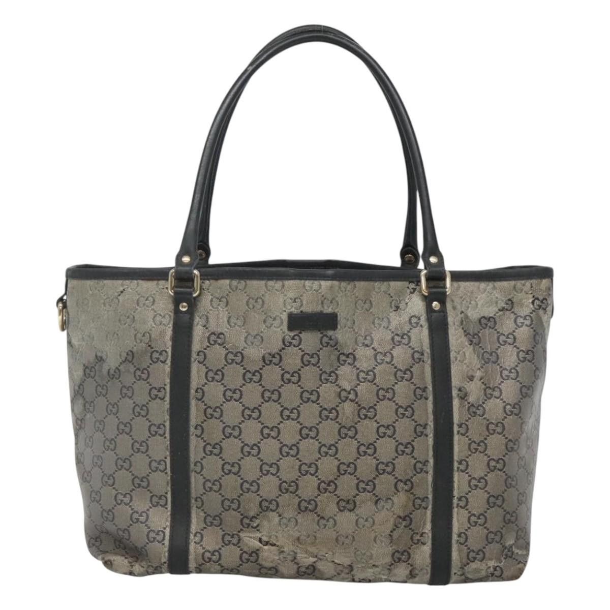 Gucci GUCCI GG Crystal Tote Bag Coated Canvas Navy Gold Size ONE SIZE - 2 Thumbnail