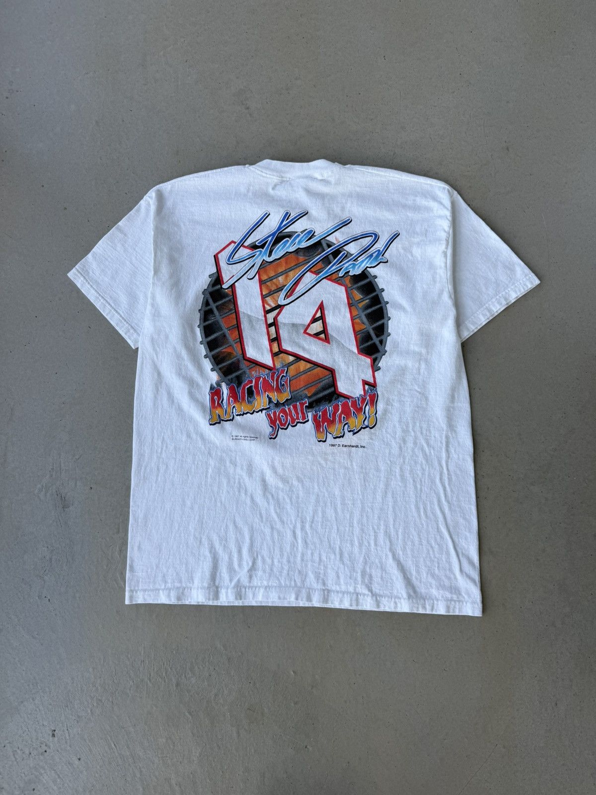 NASCAR Vintage 90s The Heat Is On NASCAR Burger among Racing Tee Size US XL / EU 56 / 4 - 2 Thumbnail