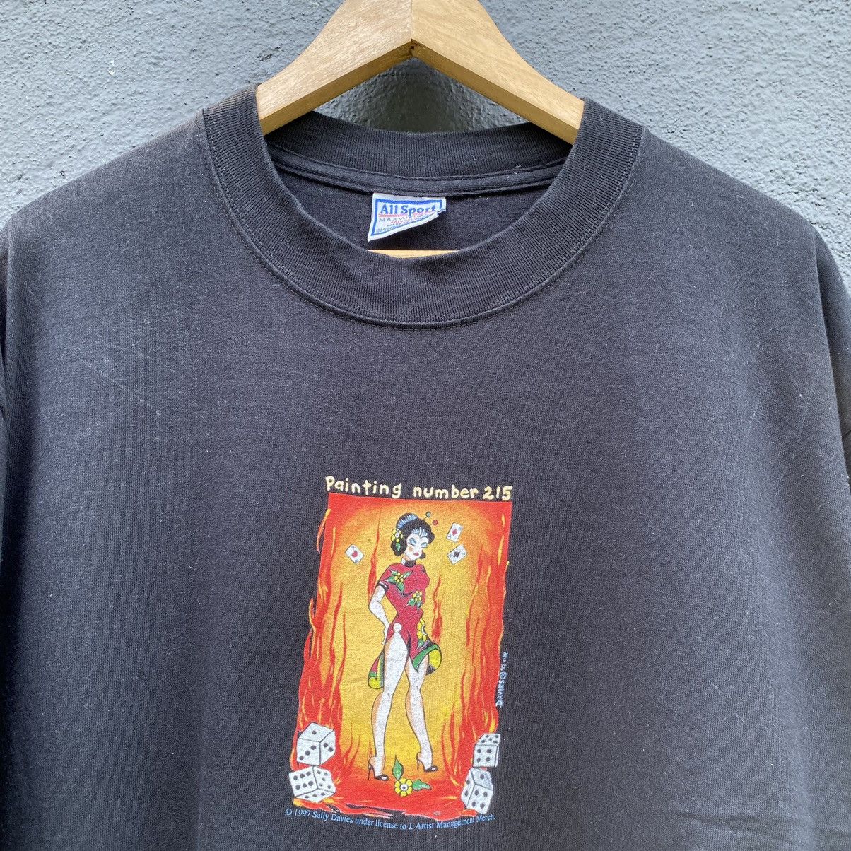 Vintage THRASHED FADED Vintage 90s Sally Davies Art ERD GRUNGE Tee Size US XL / EU 56 / 4 - 2 Thumbnail