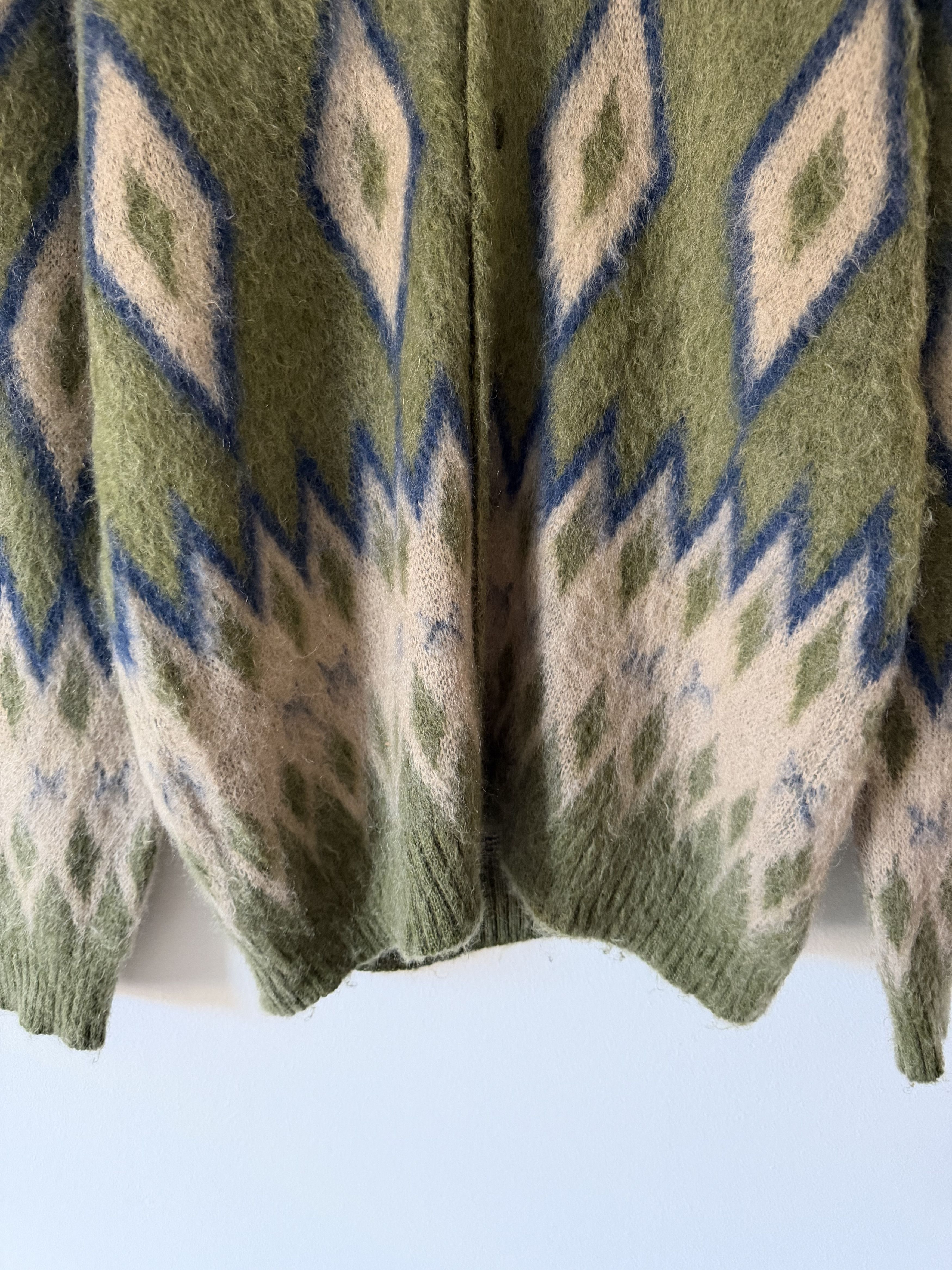 Needles Needles Mohair Diamond Cardigan in Olive Green Size US XL / EU 56 / 4 - 3 Thumbnail