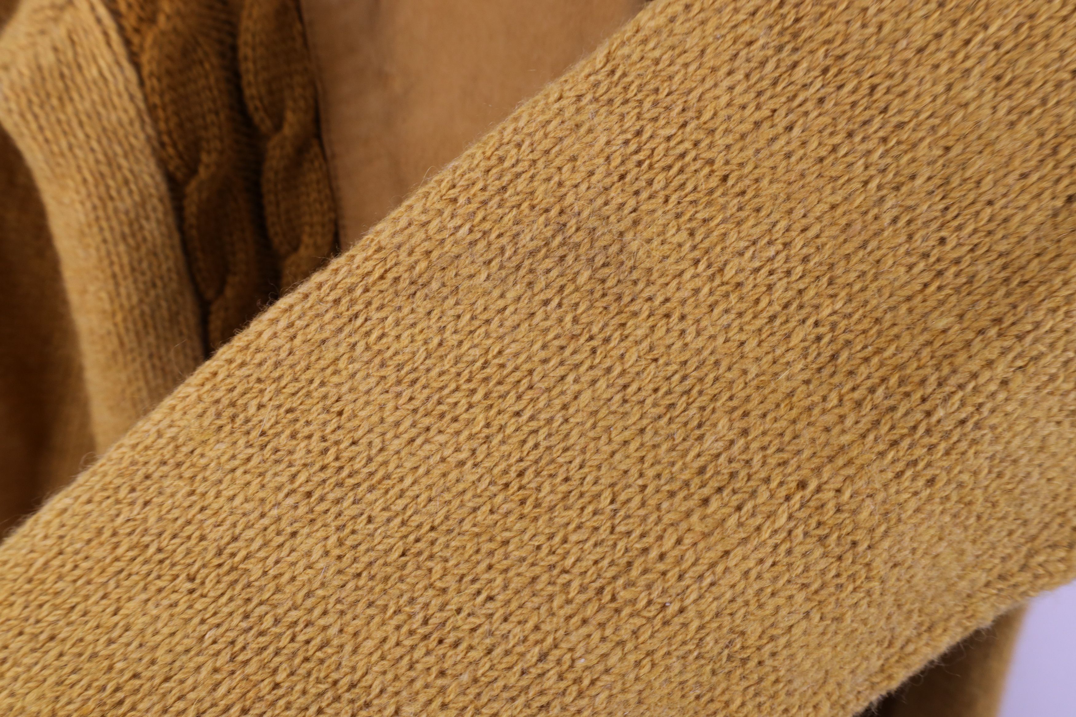 Vintage Vintage 50s Rockabilly Cable Knit Suede Cardigan Sweater USA Size US M / EU 48-50 / 2 - 9 Thumbnail