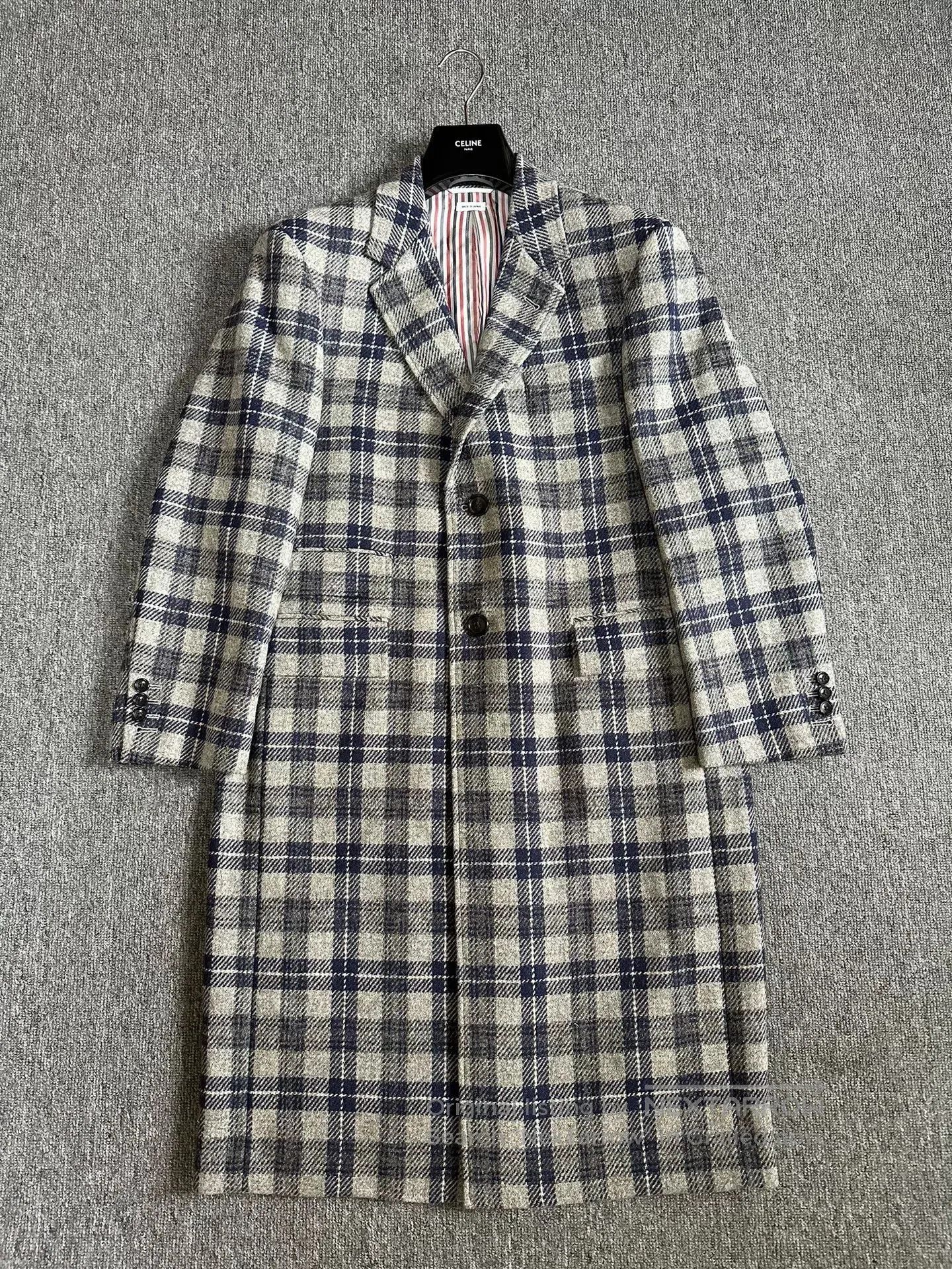 Thom Browne Thom Browne Gray-Blue Plaid Coat. Size US S / EU 44-46 / 1 - 1 Thumbnail