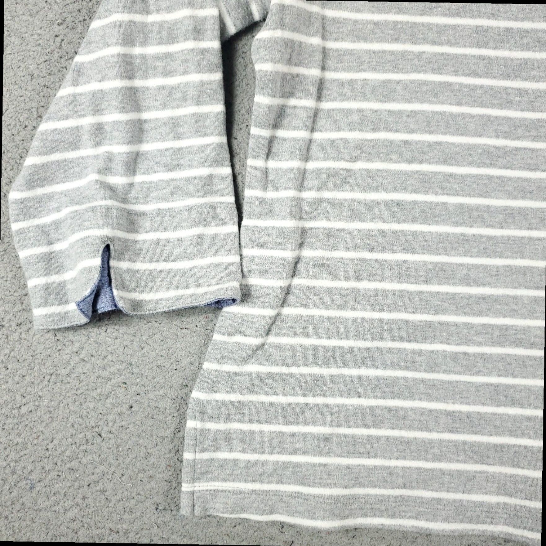 Nautica Nautica Womens Gray White Striped Long Sleeve T Shirt XL Size XL / US 12-14 / IT 48-50 - 3 Thumbnail