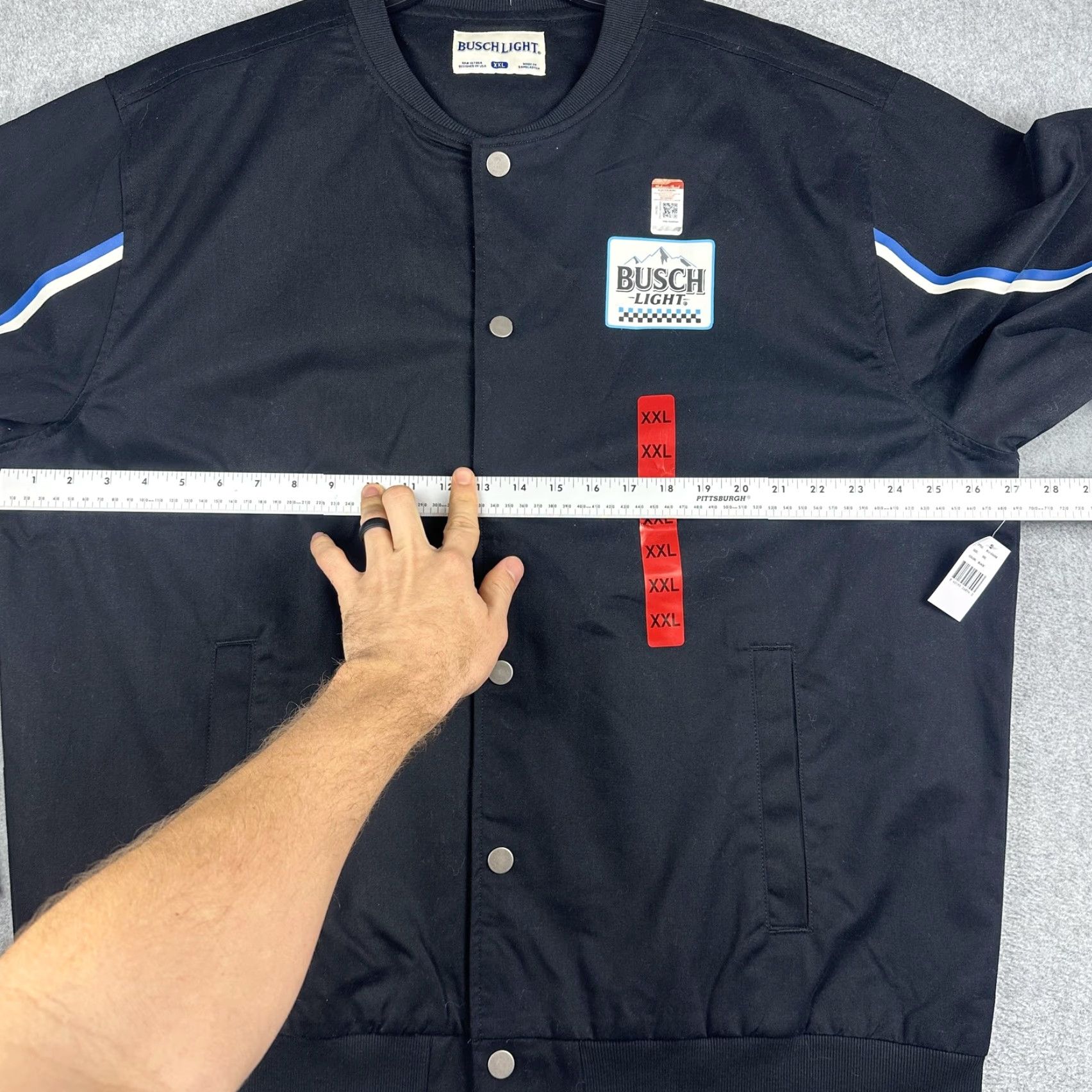 Vintage Busch Light Jacket Mens 2XL Black Varsity Snap Beer Racing Smooth Finish NWT Size US XXL / EU 58 / 5 - 4 Thumbnail