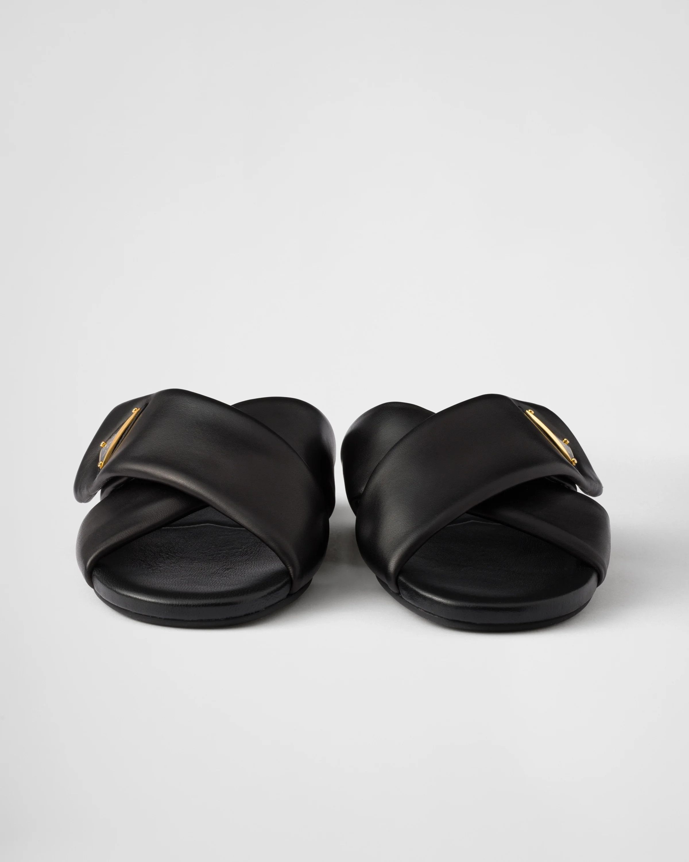 Prada o1B3y1r0526 Padded Nappa Leather Slides in Black Size US 11 / IT 41 - 5 Thumbnail