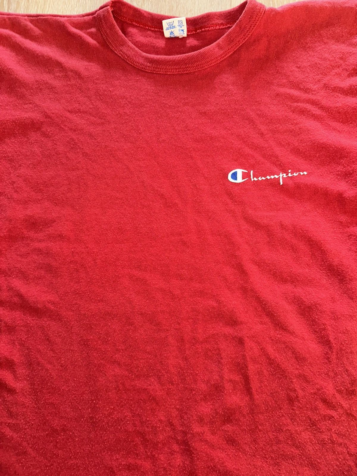 Champion × Vintage Vintage 80’s Champion Red T-Shirt Size US XL / EU 56 / 4 - 3 Thumbnail