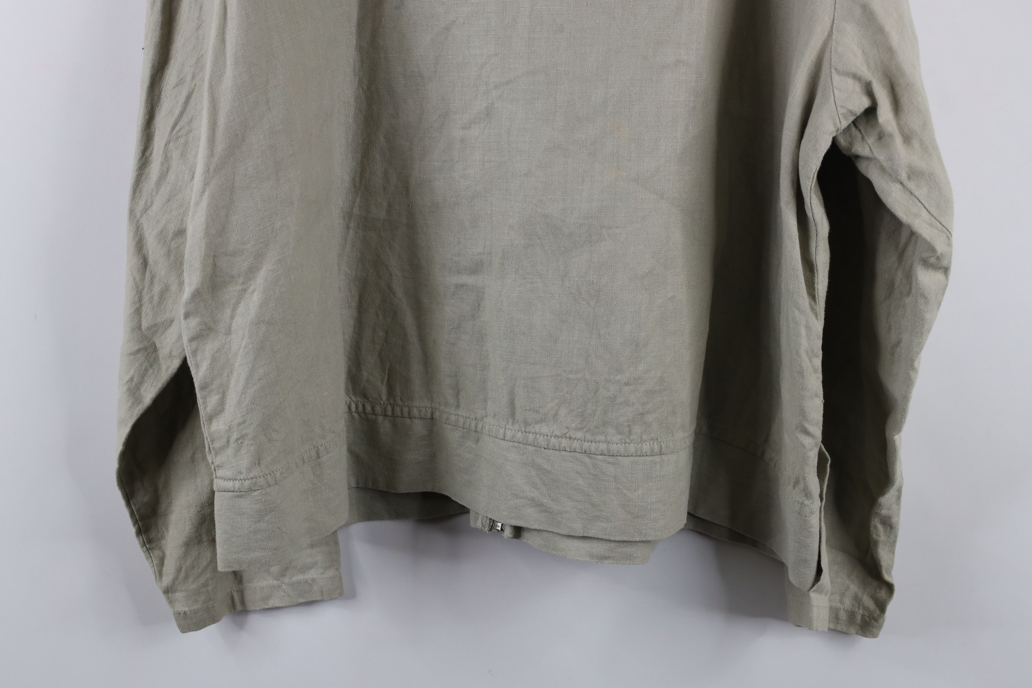 Eddie Bauer × Vintage Vintage 90s Eddie Bauer Linen Full Zip Hooded Jacket Beige Size US XL / EU 56 / 4 - 9 Thumbnail