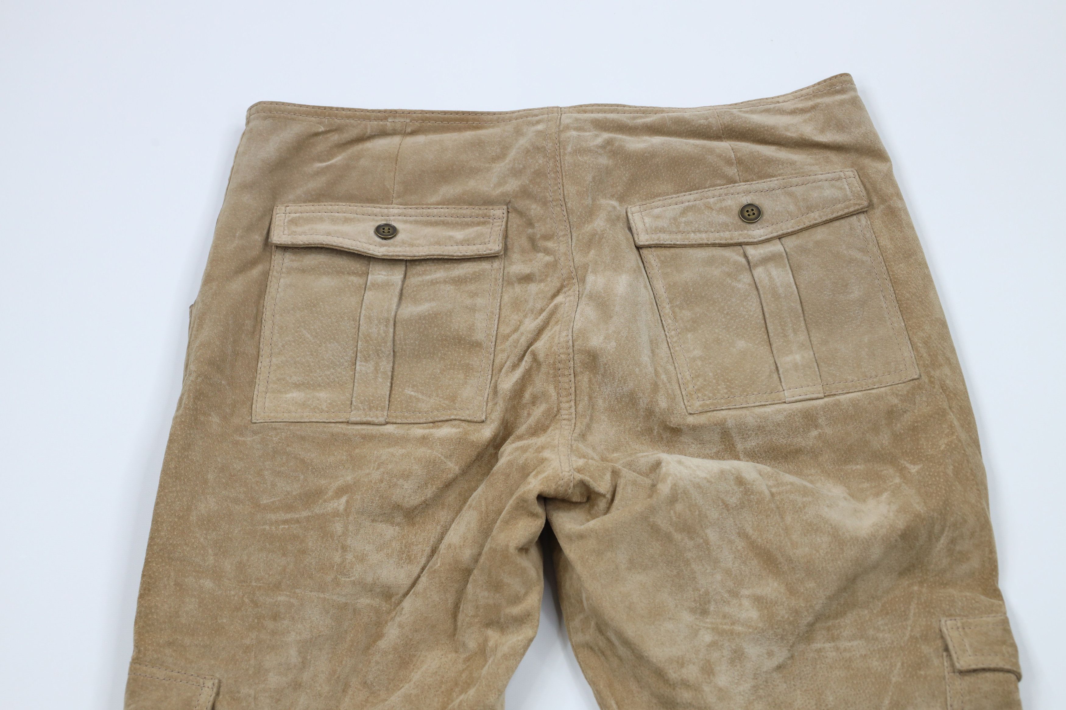Vintage Vintage 90s Streetwear Flared Wide Leg Cargo Pants Beige Size 36" / US 14 / IT 50 - 10 Thumbnail