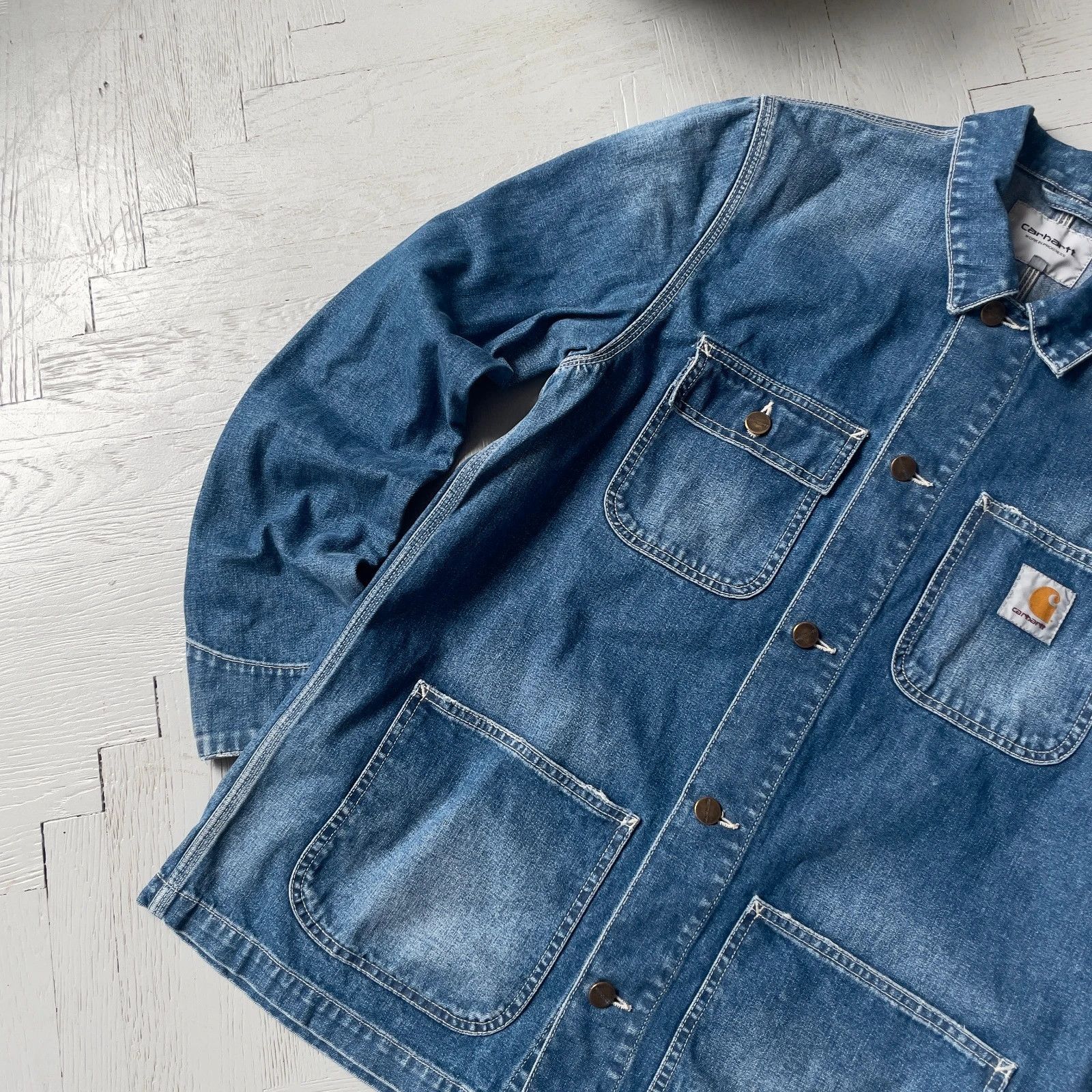 Carhartt Carhartt WIP Michigan Denim Jacket Chore Coat Size US M / EU 48-50 / 2 - 2 Thumbnail