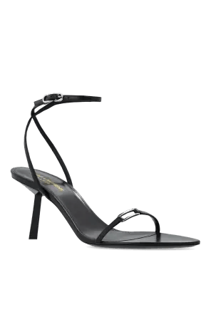 Saint Laurent Paris oc11z1225 775116 Kitty Sandals in Shiny Leather in Black Size US 4 / IT 34 - 3 Thumbnail