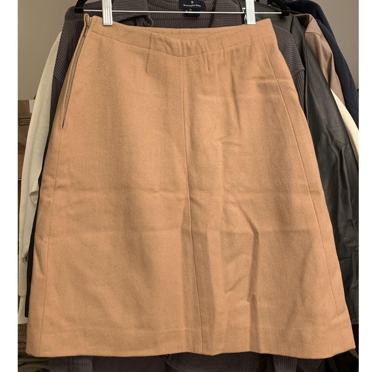 Marimekko 70s Marimekko Design Research Tan Wool Felt Pleat Skirt Size 27" / US 4 / IT 40 - 5 Thumbnail