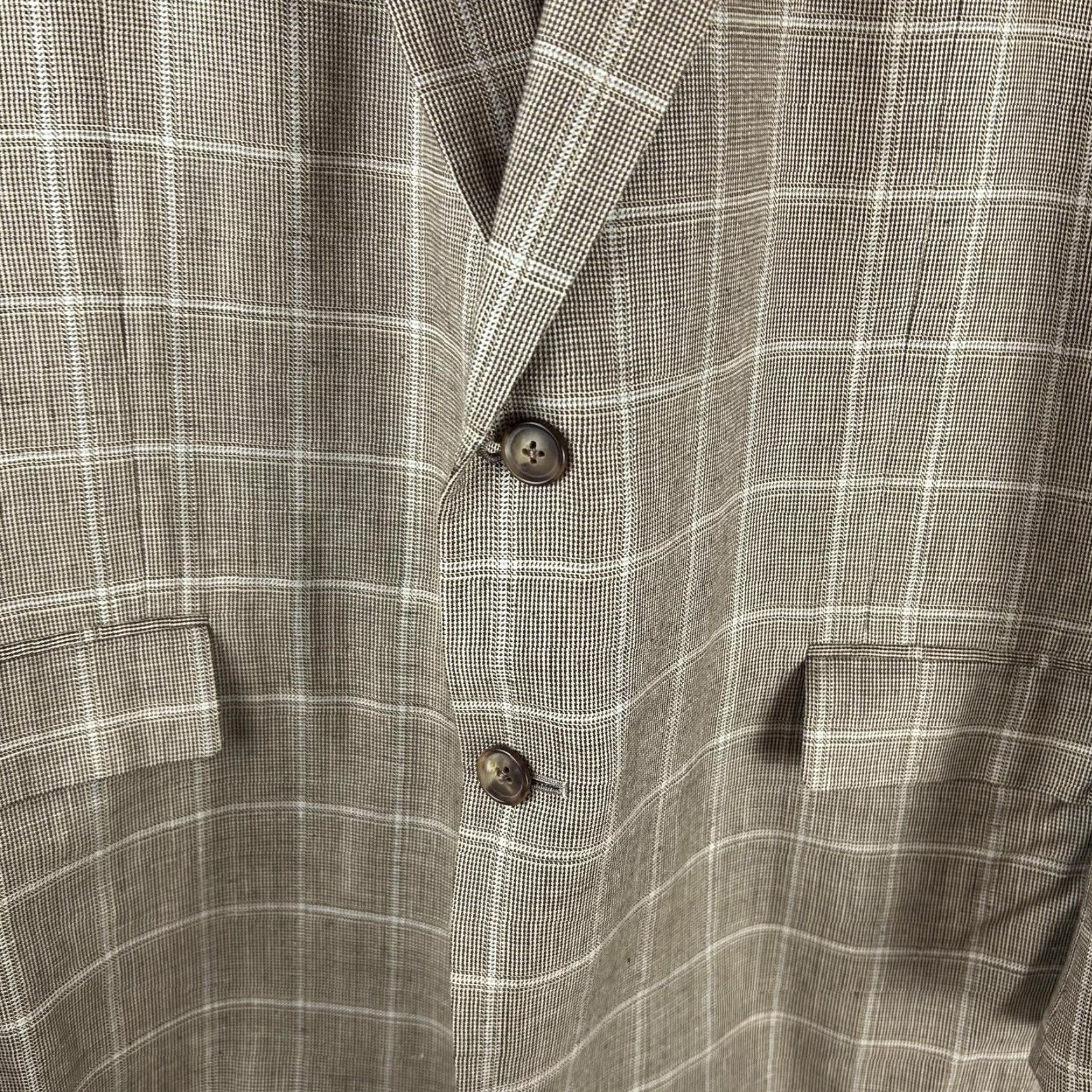 Brooks Brothers VINTAGE? No. Brooks Brothers Sport Coat Mens 48R Brown Windowpane 1818 Madison Full Canvas Size US M / EU 48-50 / 2 - 3 Thumbnail