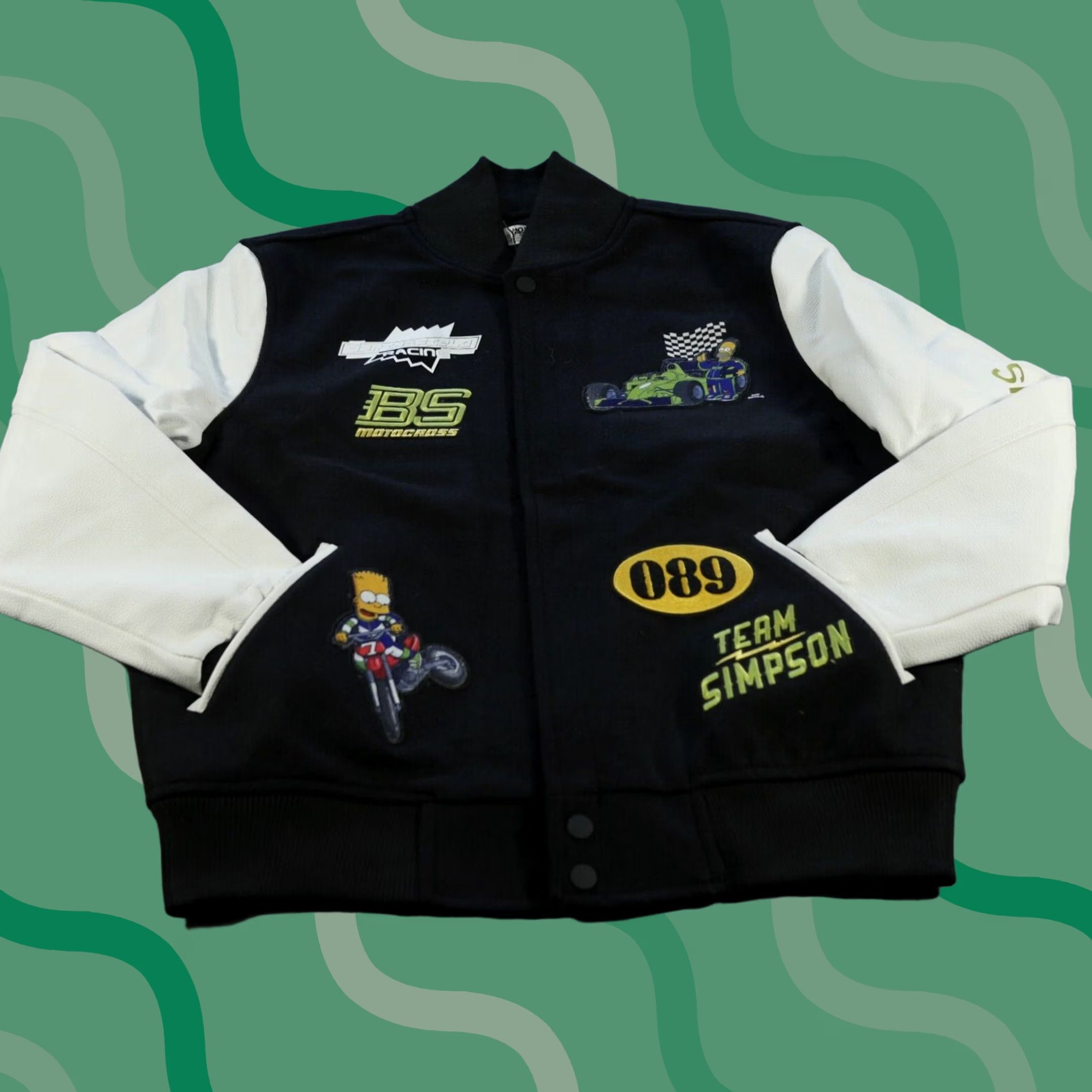 Vintage The Simpsons Jacket Mens Large Black Varsity Bomber Zip Big Letter Freeze Homer Bart Logo Pocket Size US L / EU 52-54 / 3 - 1 Thumbnail