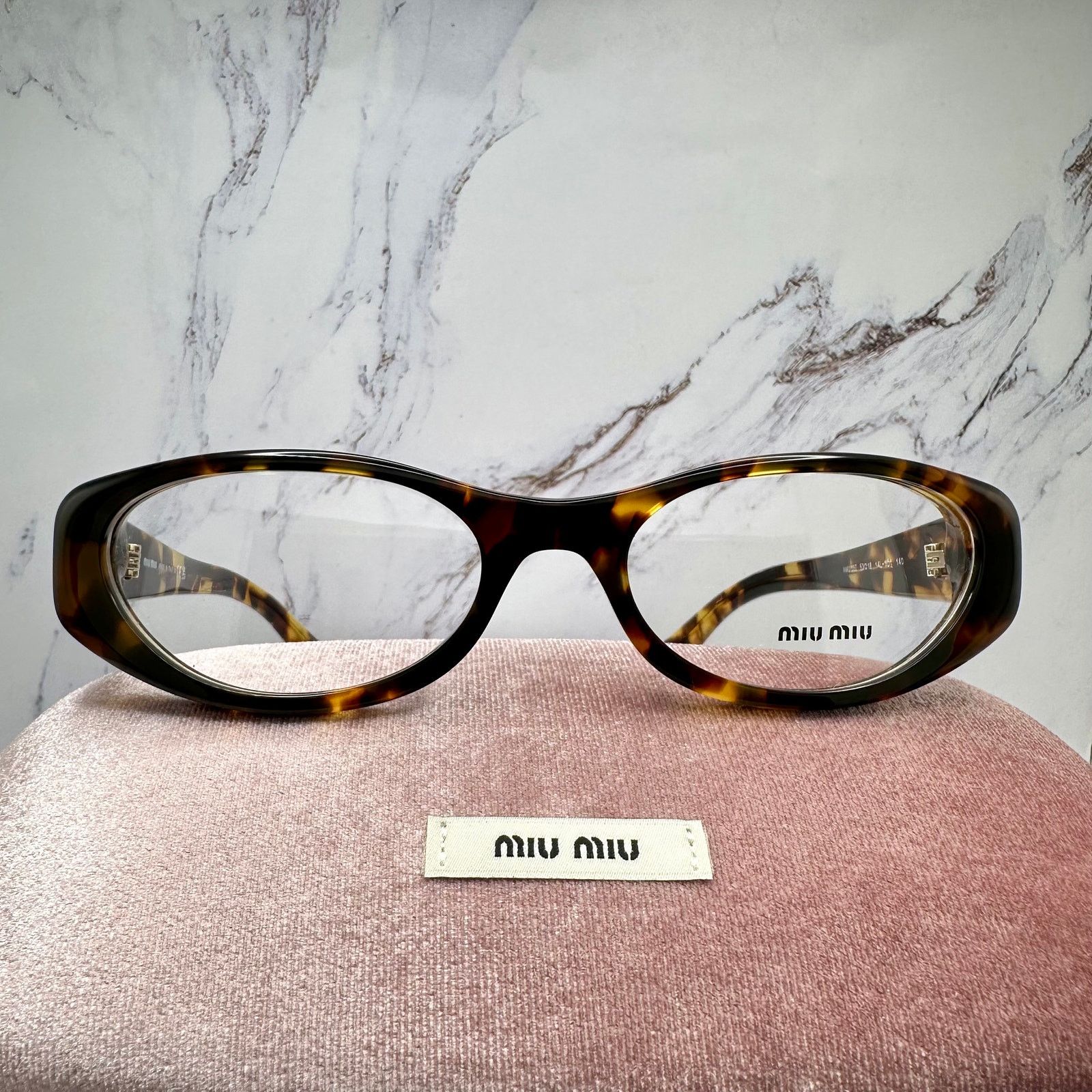 Miu Miu New MIU MIU Eyeglasses Brown Oval 53 Honey Havnana Rx-able Size ONE SIZE - 14 Thumbnail