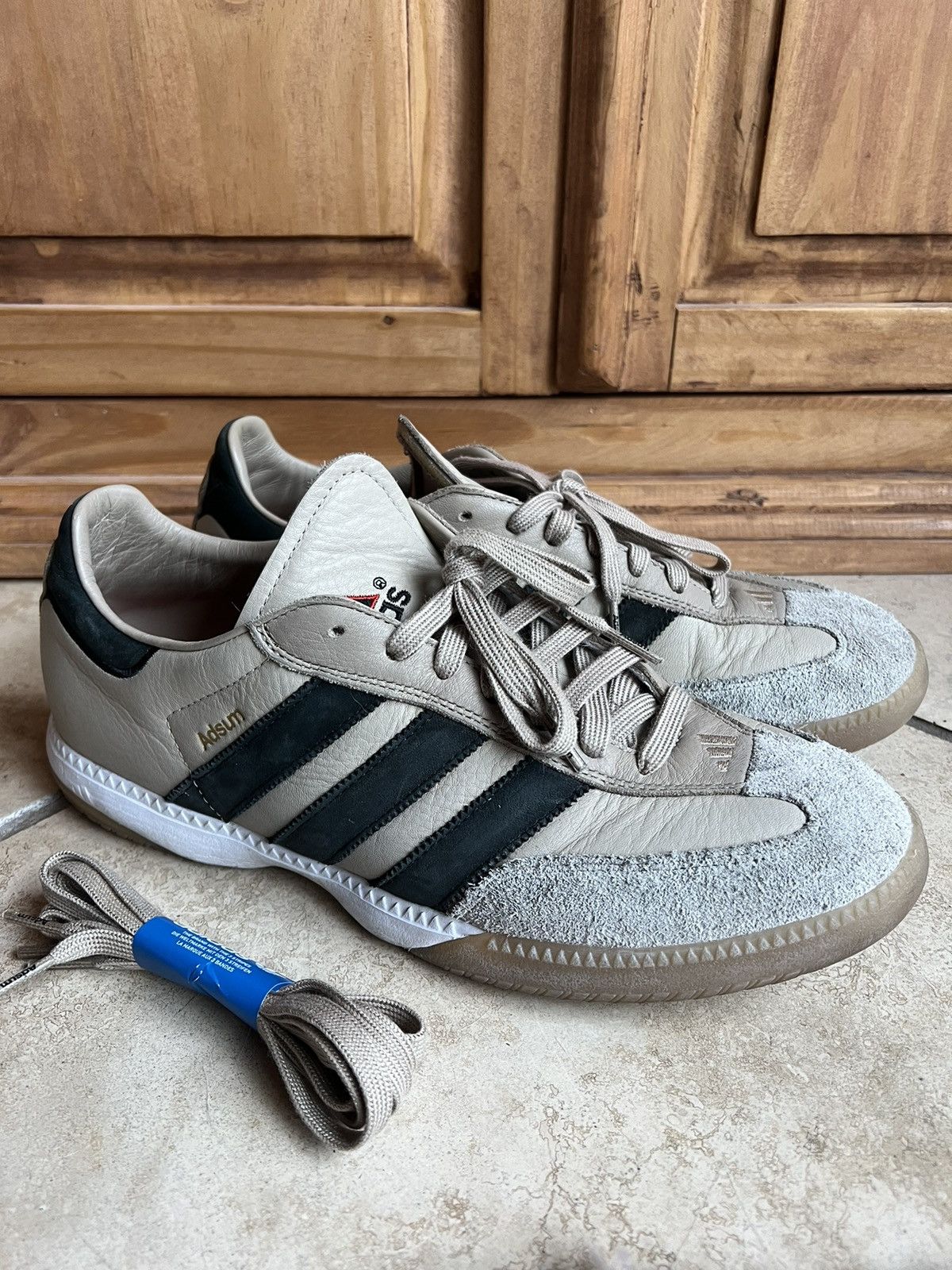 image of Adidas x Adsum Samba Millennium Shoes in Beige, Men's (Size 12)