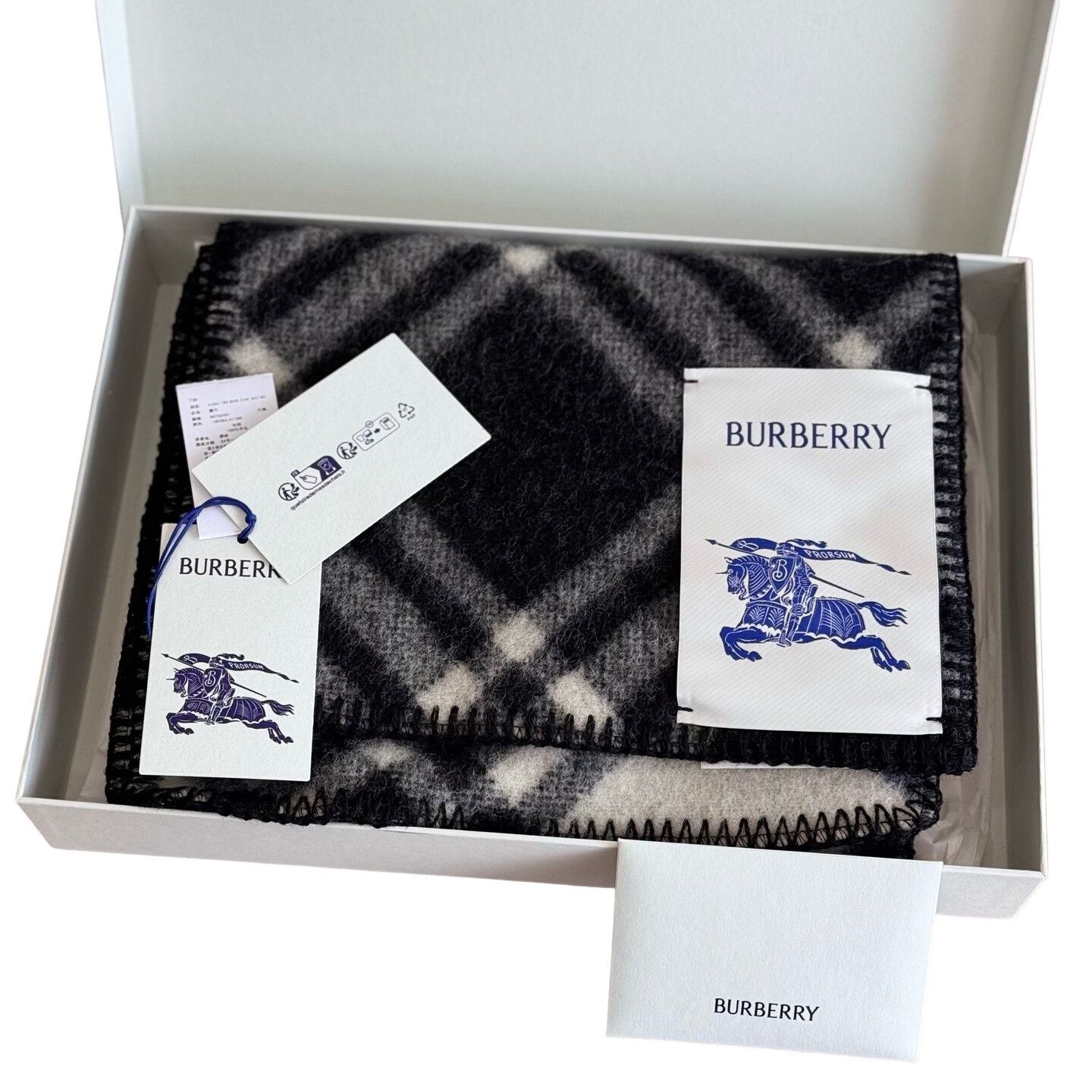 Burberry Burberry Logo Patch Check Scarf ONE SIZE Size ONE SIZE - 1 Thumbnail
