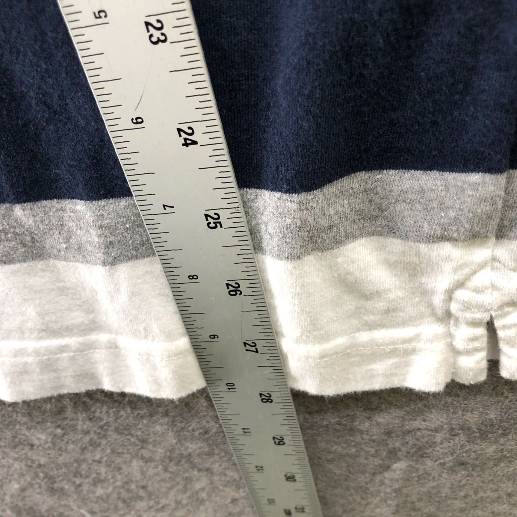 Ben Sherman Ben Sherman Striped 1/4 Zip Long Sleeve Shirt Mens M Cotton Blue Navy Casual Size US M / EU 48-50 / 2 - 8 Thumbnail