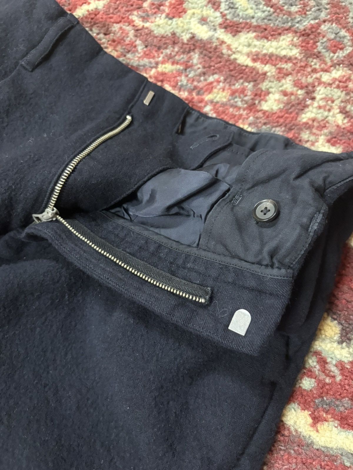 Auralee Auralee Black Light Melton Wide-leg Slacks Size US 28 / EU 44 - 2 Thumbnail