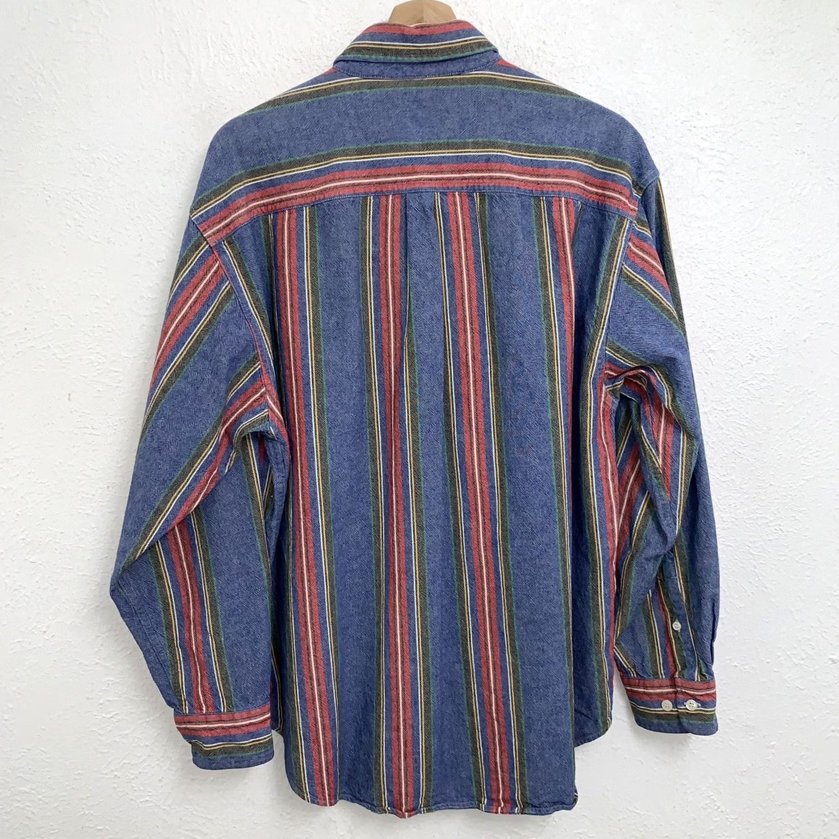 Gap VINTAGE Gap Blue Denim Striped Button Up Shirt Large Long Sleeve Vintage Size US L / EU 52-54 / 3 - 2 Thumbnail