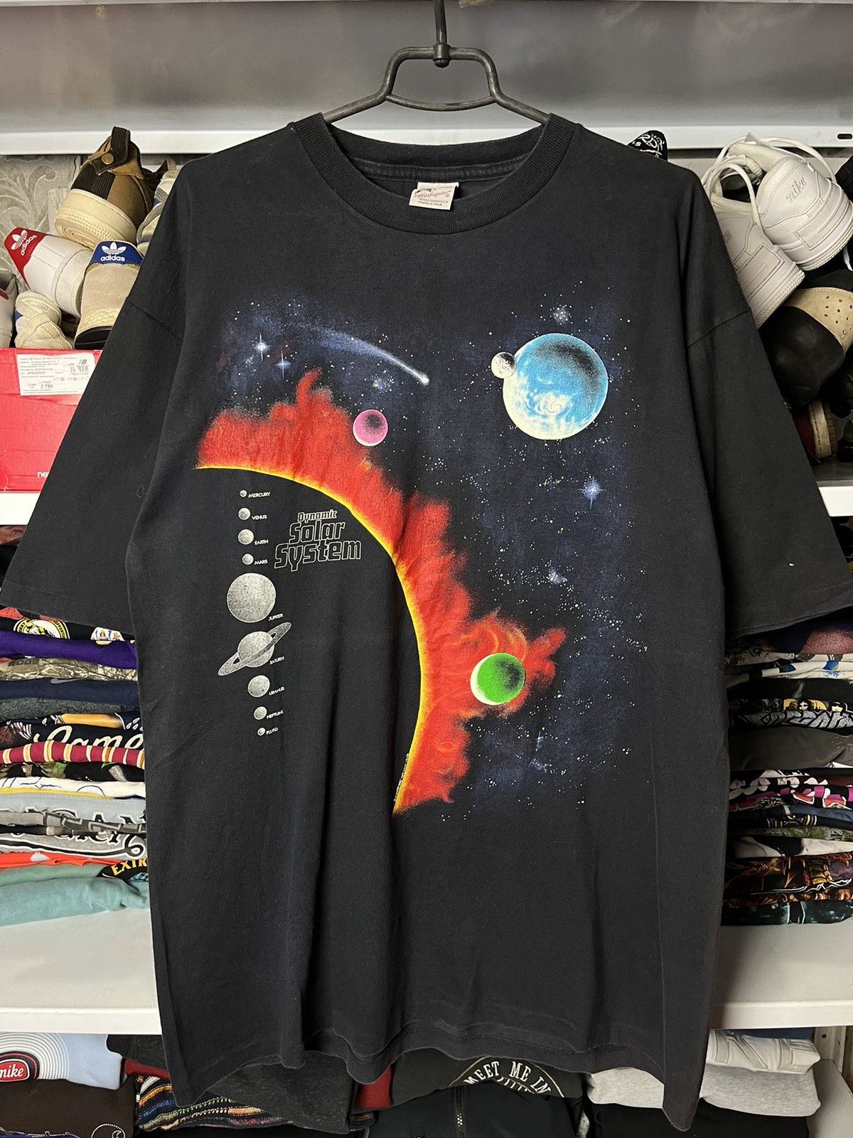 Vintage 1990 Vintage Peter Kull Solar System Graphic T-Shirt 90s Size US XL / EU 56 / 4 - 25 Thumbnail