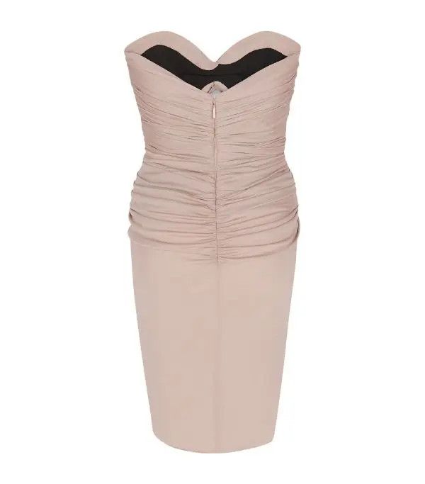 Saint Laurent Paris o1b1hav111224 Crepe Jersey Cut-Out Mini Dress in Light Pink Size S / US 4 / IT 40 - 2 Thumbnail