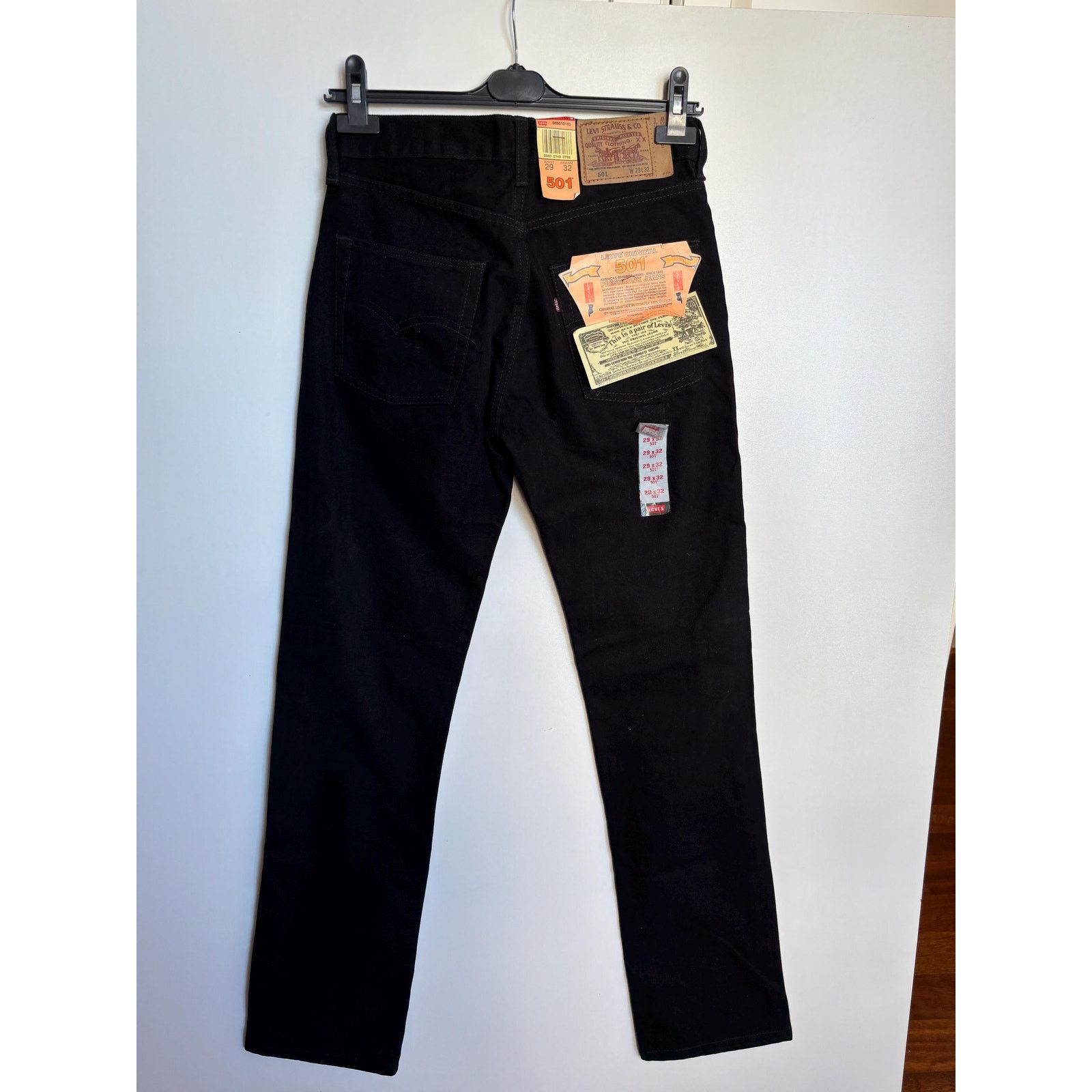 Japanese Brand × Levi's × Levi's Vintage Clothing Deadstock Levi's 501-0114 USA W29 L32 Black 90s Raw Denim Size US 29 - 6 Thumbnail