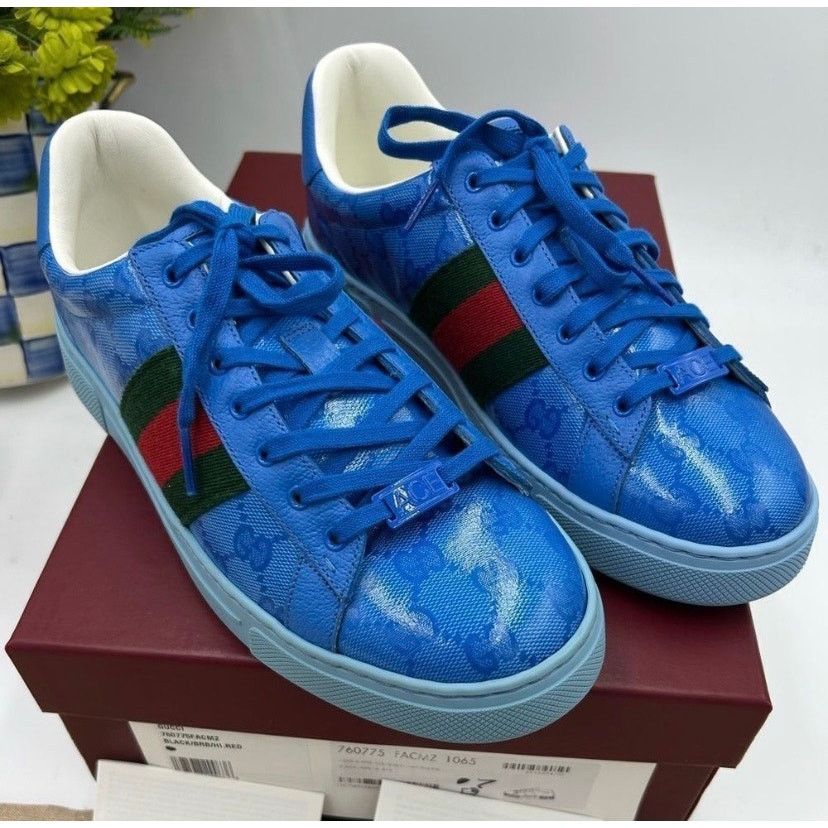 Gucci Gucci ace crystal canvas low top sneakers sz 7 fits 7.5 US Size US 7.5 / EU 40-41 - 1 Thumbnail