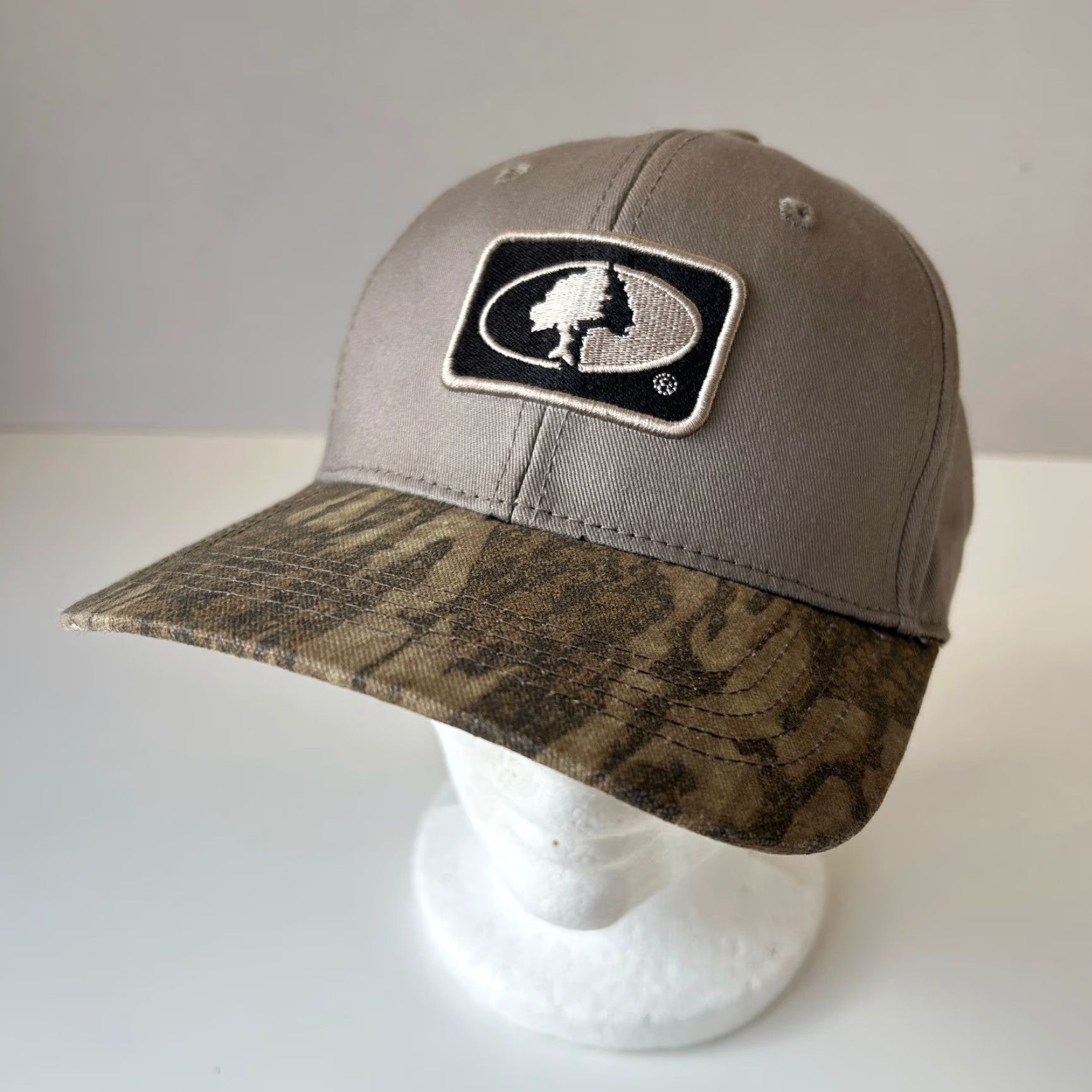 Vintage Mossy Oak Camouflage Snapback Hat Beige Brown Men's One Size Brown Camouflage Hunting Outdoor Adjustable Snapback Hat Mens Size ONE SIZE - 2 Thumbnail