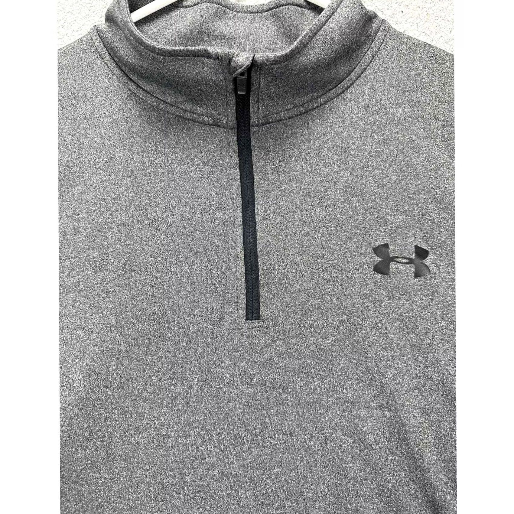Under Armour Under Armour Heat Gear Pullover Shirt 2XL Men Gray Quarter Zip Lightweight Long Sleeve Breathable Athletic Mock Neck Size US XXL / EU 58 / 5 - 7 Thumbnail