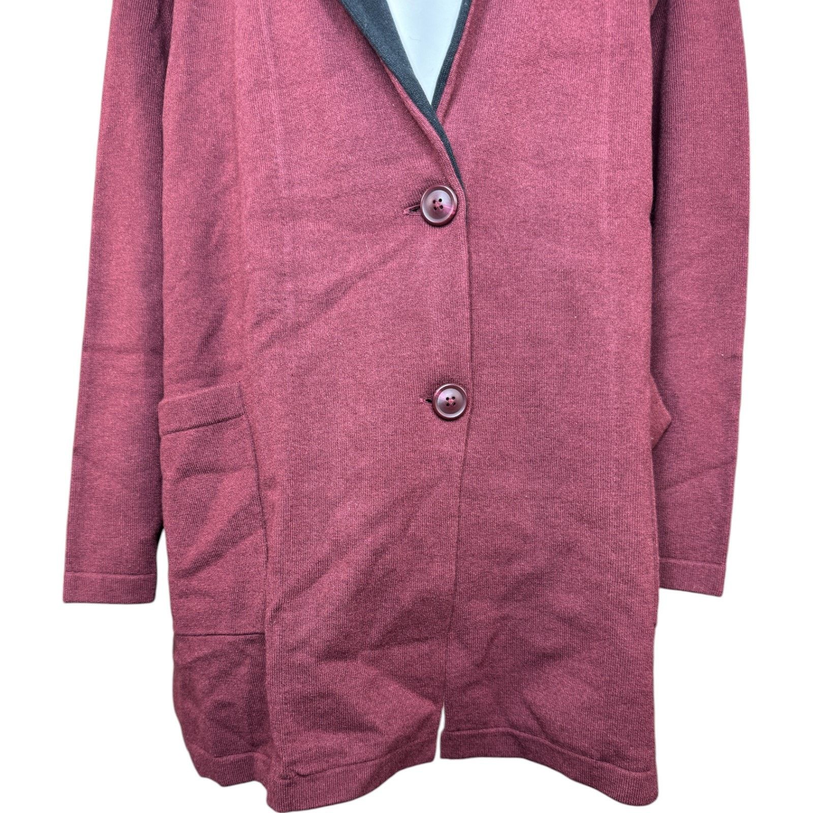 Jason Wu J Jason Wu Double Knit Jacket Wine 3X Pockets Size 3XL / US 20-22 - 6 Thumbnail