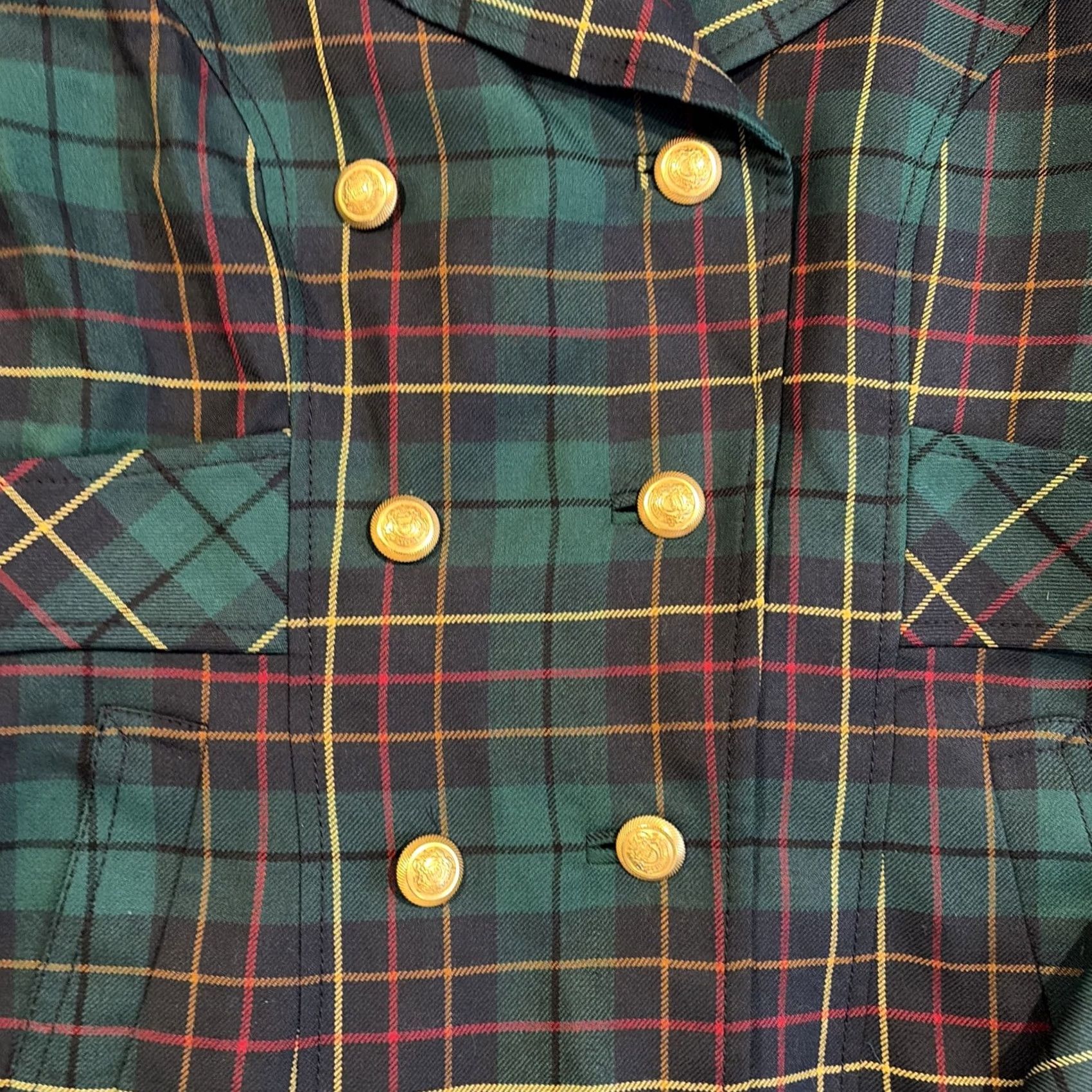 Pendleton VINTAGE Pendleton Blazer Jacket Double-Breasted Tartan Plaid 100% Virgin Wool Size 8 Women Blue And Green Regular Living? Size M / US 6-8 / IT 42-44 - 2 Thumbnail