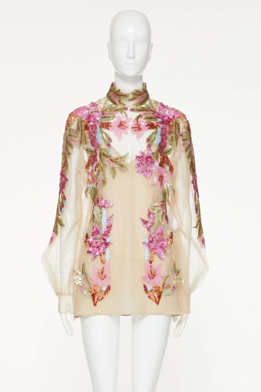 Valentino o1s1wg111125 Embroidered Shirt in Multicolor Size M / US 6-8 / IT 42-44 - 1 Preview