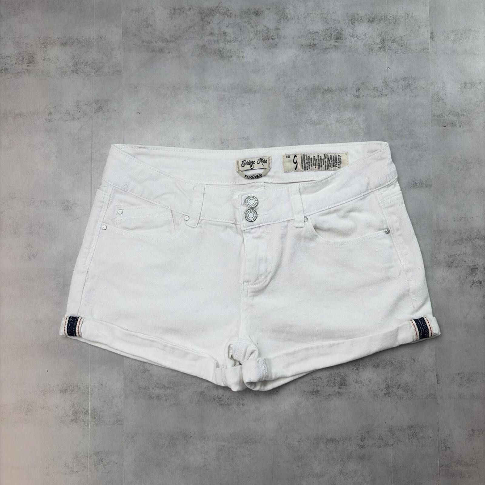 Other Y2K White Indigo Reign Grunge Gothic Mini Denim Shorts Size 32" / US 10 / IT 46 - 1 Thumbnail
