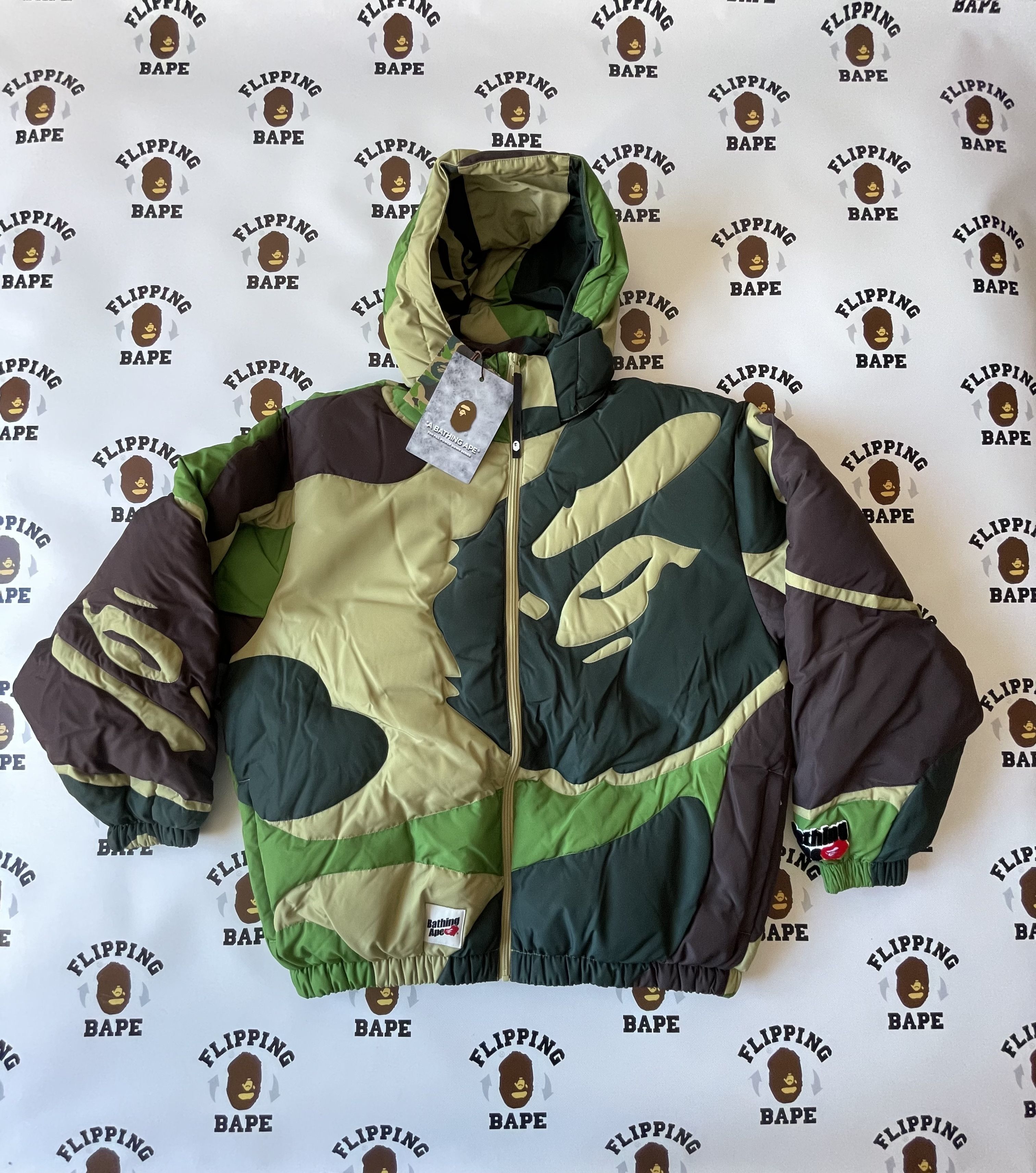 BAPE Mega ABC Camo Detachable Hoodie Puffer Down Jacket Pink