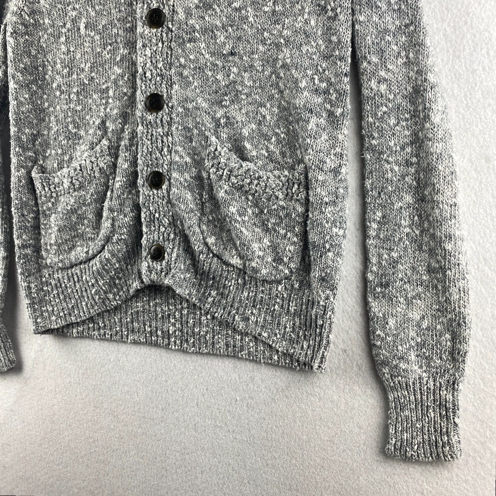 Club Monaco Club Monaco Sweater Womens XS Gray Cardigan Button Front Double Pockets Linen Cotton Blended Fabric Modern Womens Size XS / US 0-2 / IT 36-38 - 6 Thumbnail