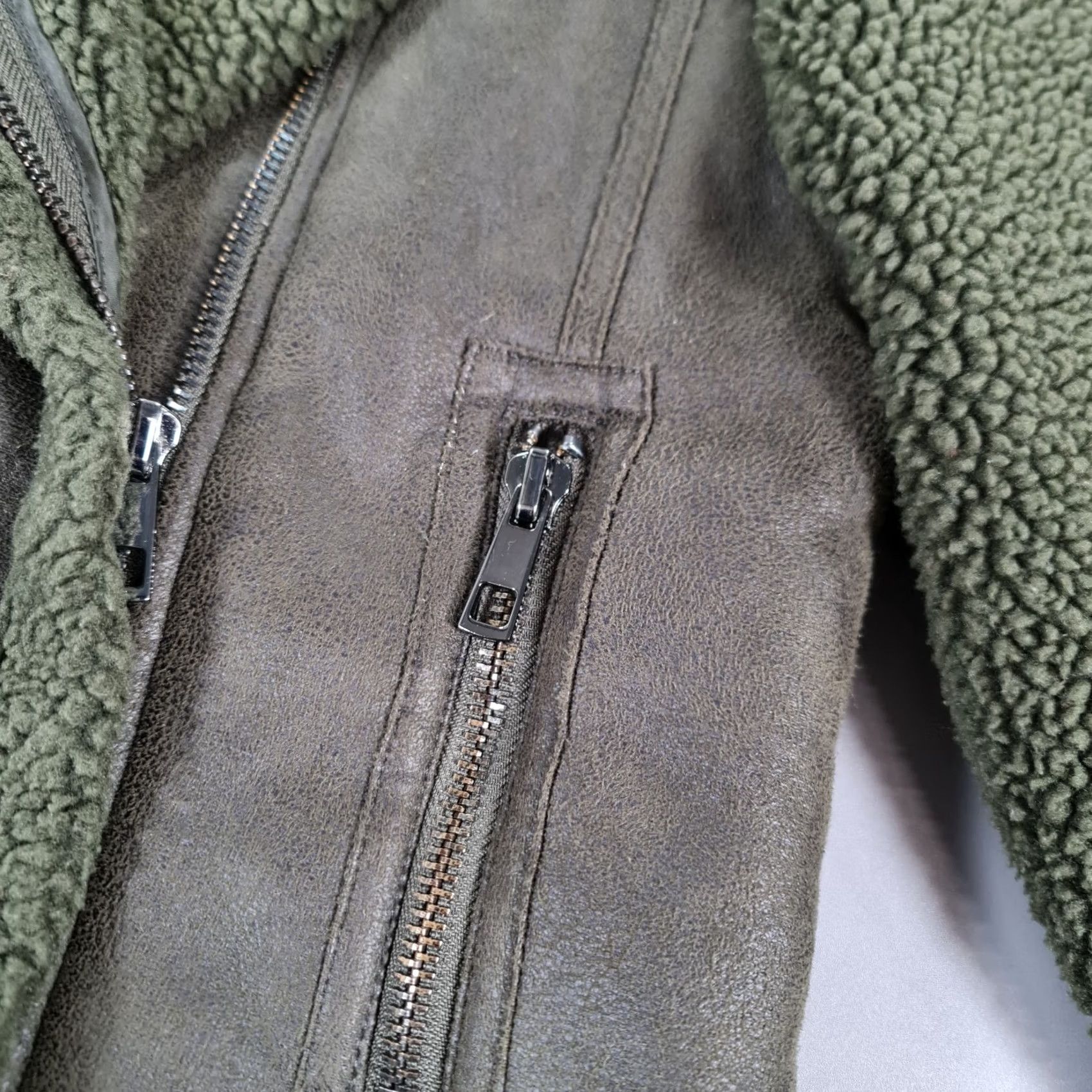 Whistles Whistles Womens Jacket Green XS Borg Biker Fleece Relaxed Fit Size XS / US 0-2 / IT 36-38 - 4 Thumbnail