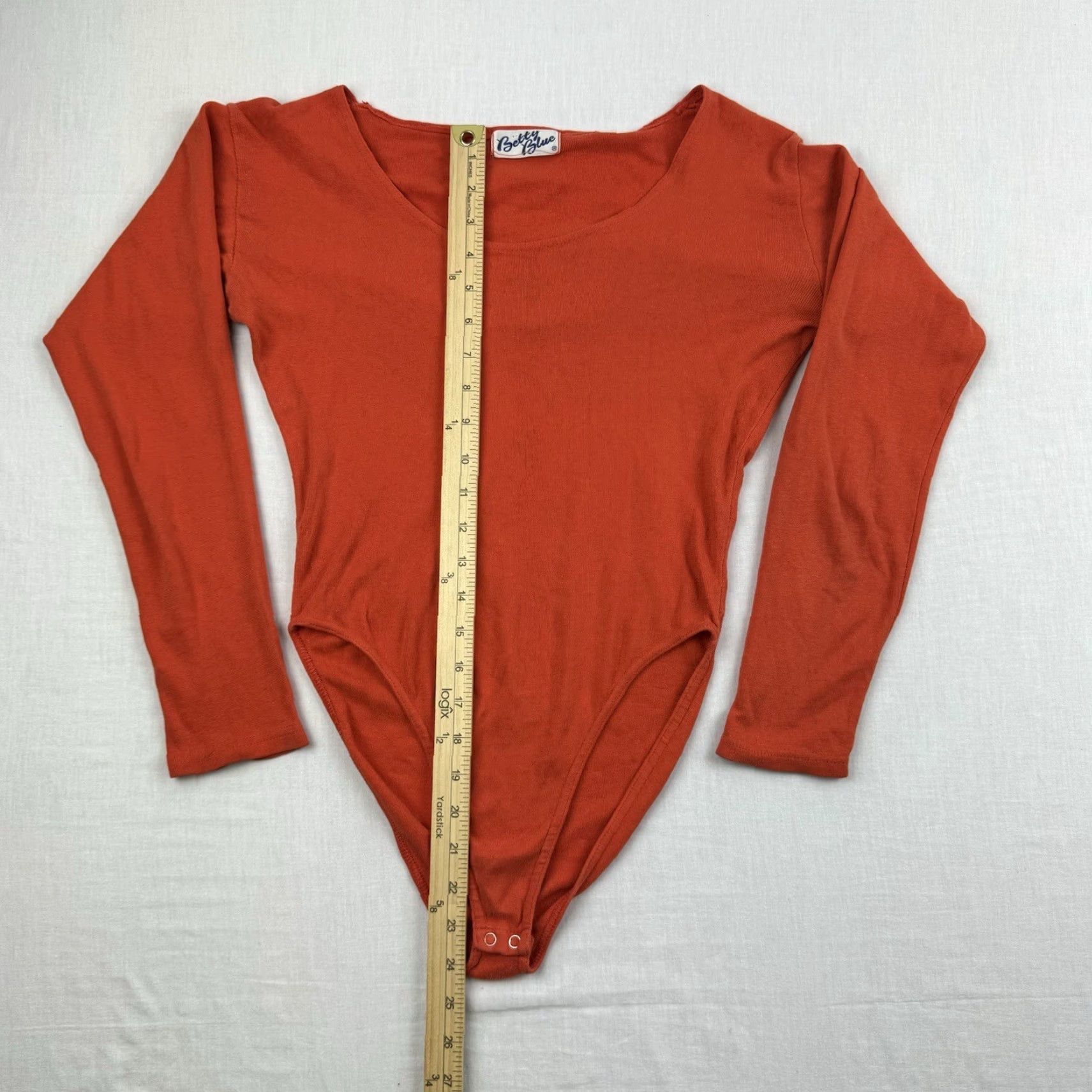 Vintage VINTAGE Betty Blue Bodysuit Women’s Medium Orange Disco 1970s Long Sleeve Scoop Neck Casual Size M / US 6-8 / IT 42-44 - 6 Thumbnail