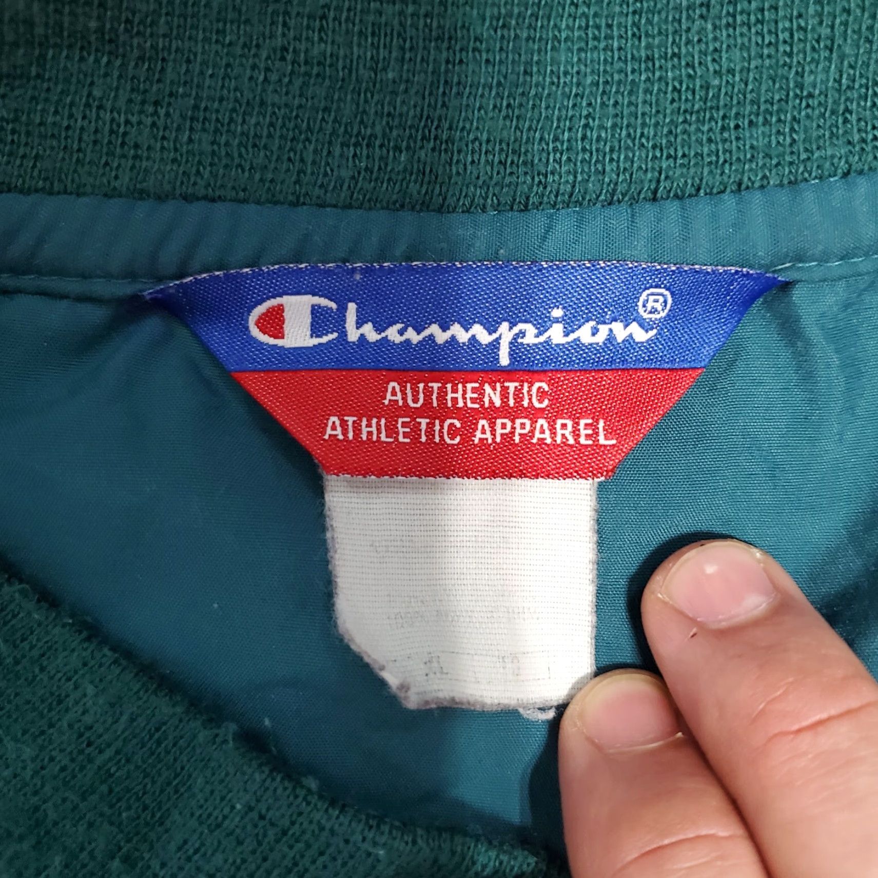 Champion VINTAGE Champion Windbreaker Jacket Men XL Green Logo Embroidered Zipper Windbreaker 90s Retro Sports Mens XL Jacket Size US XL / EU 56 / 4 - 5 Thumbnail