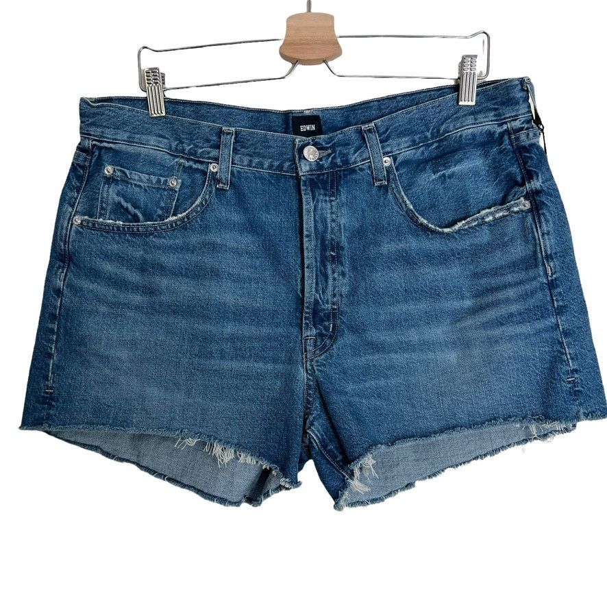 Edwin Edwin High Waist Cai Denim Cut Off Jean Shorts Size 33 Size 33" - 2 Thumbnail